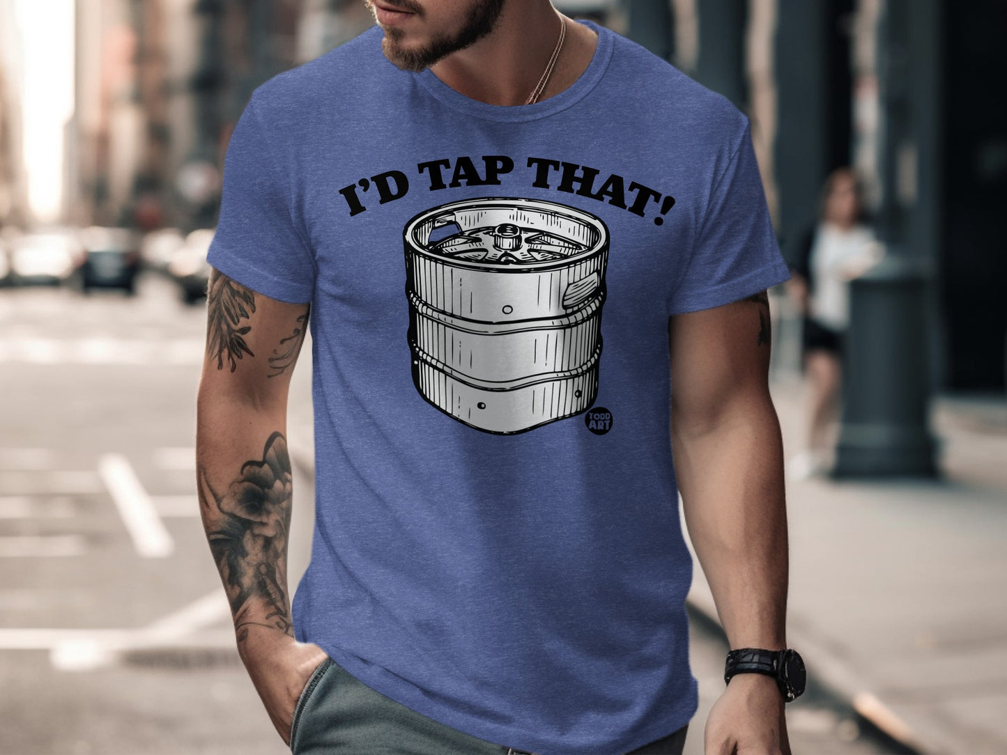 I'd Tap That Keg Graphic T-Shirt Mens Fashion Tee