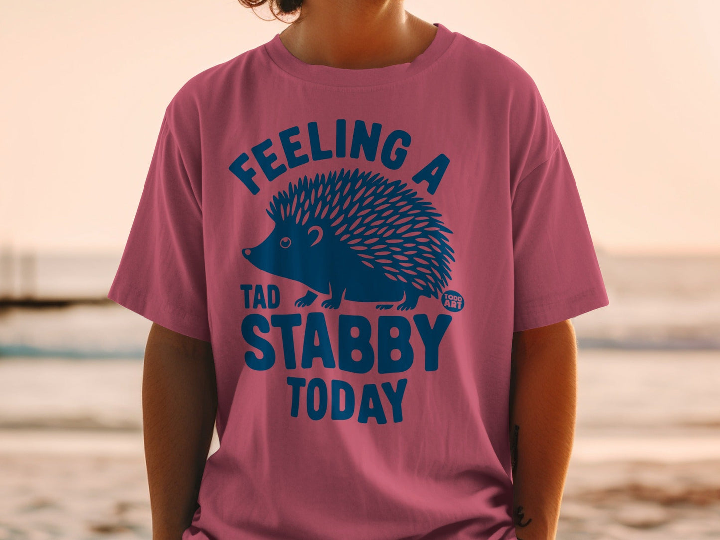 Feeling a Tad Stabby Today Hedgehog Graphic T-shirt