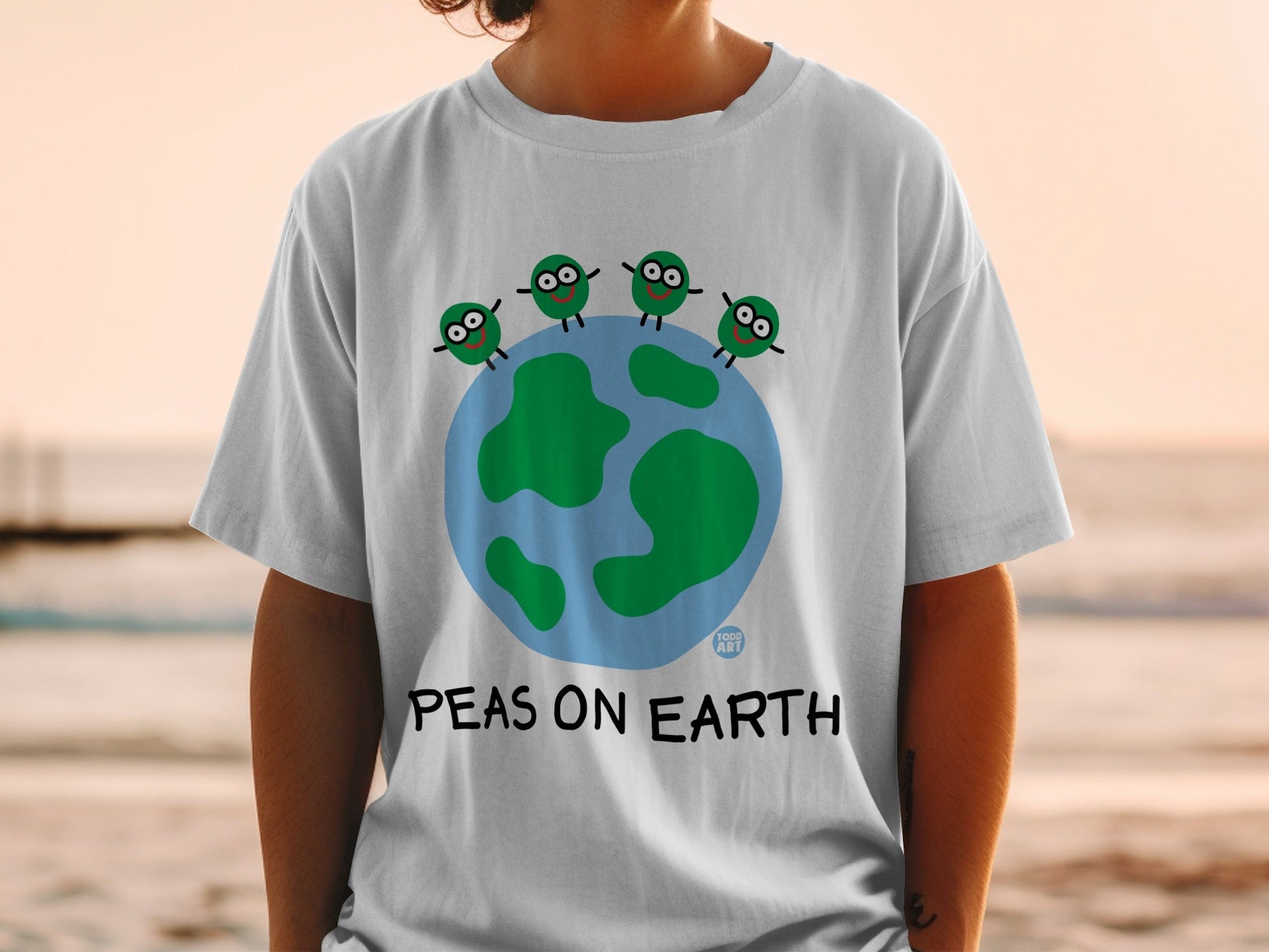 Peas On Earth T-Shirt with Fun Earth Design