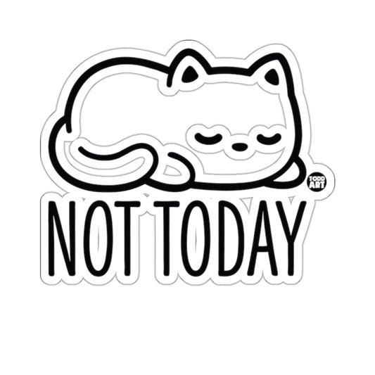 Sleeping Cat Not Today Funny Cute Napping 
