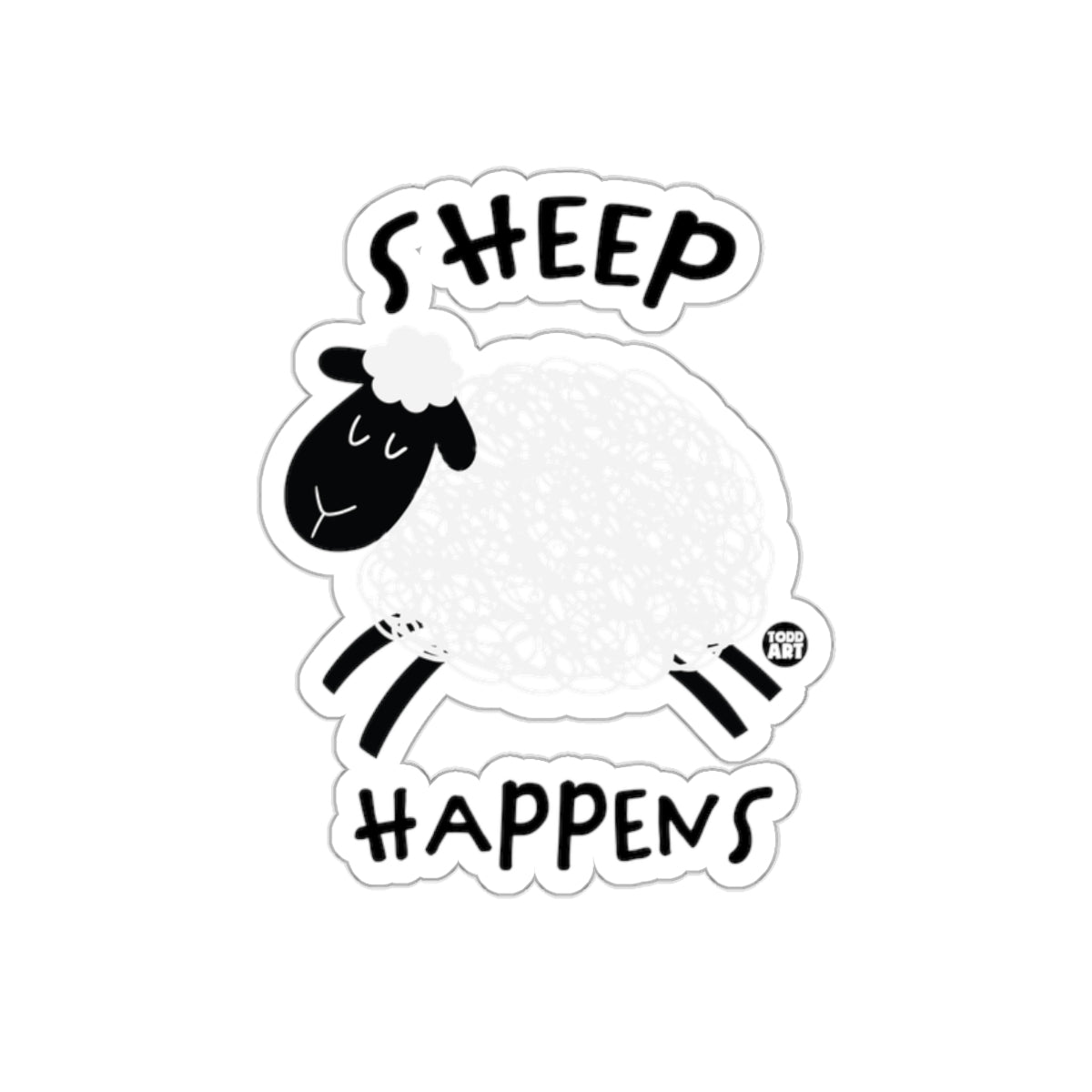 Cute Sheep Happens Sticker for Fun Decor