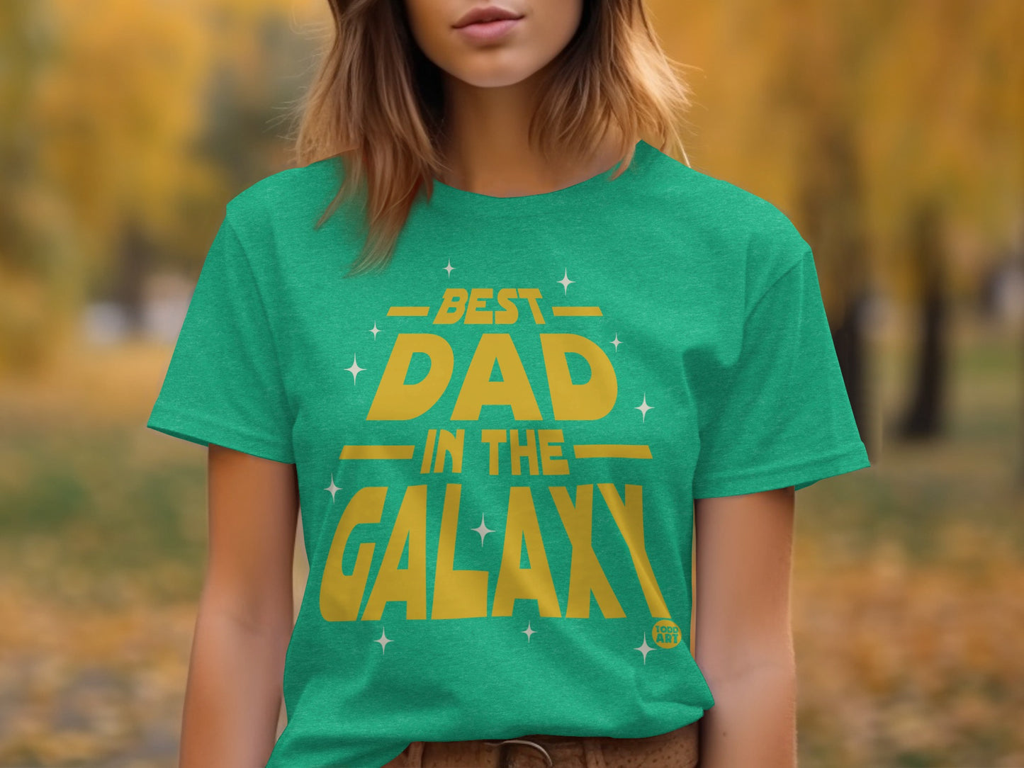 Best Dad in the Galaxy Graphic Tee Shirt