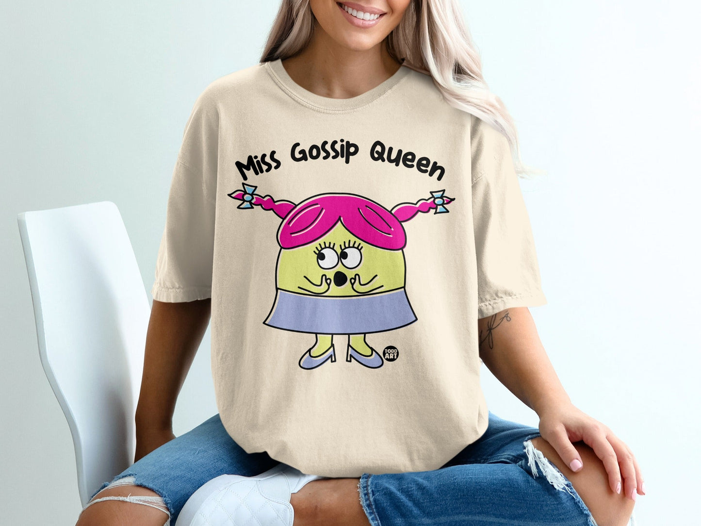 Miss Gossip Queen Cartoon Character Shirt