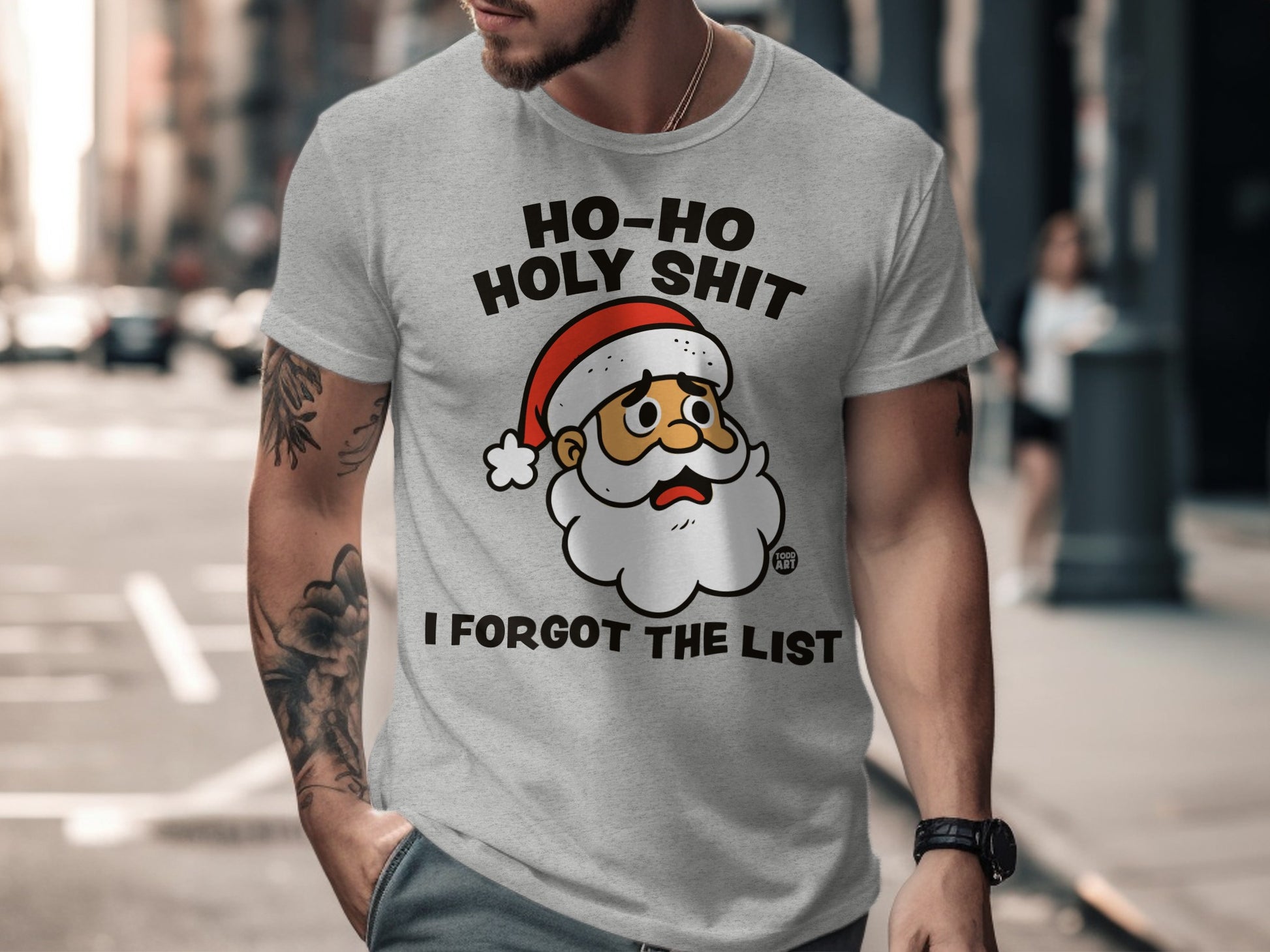 Funny Santa Ho Ho Holy Shit I Forgot The List Shirt