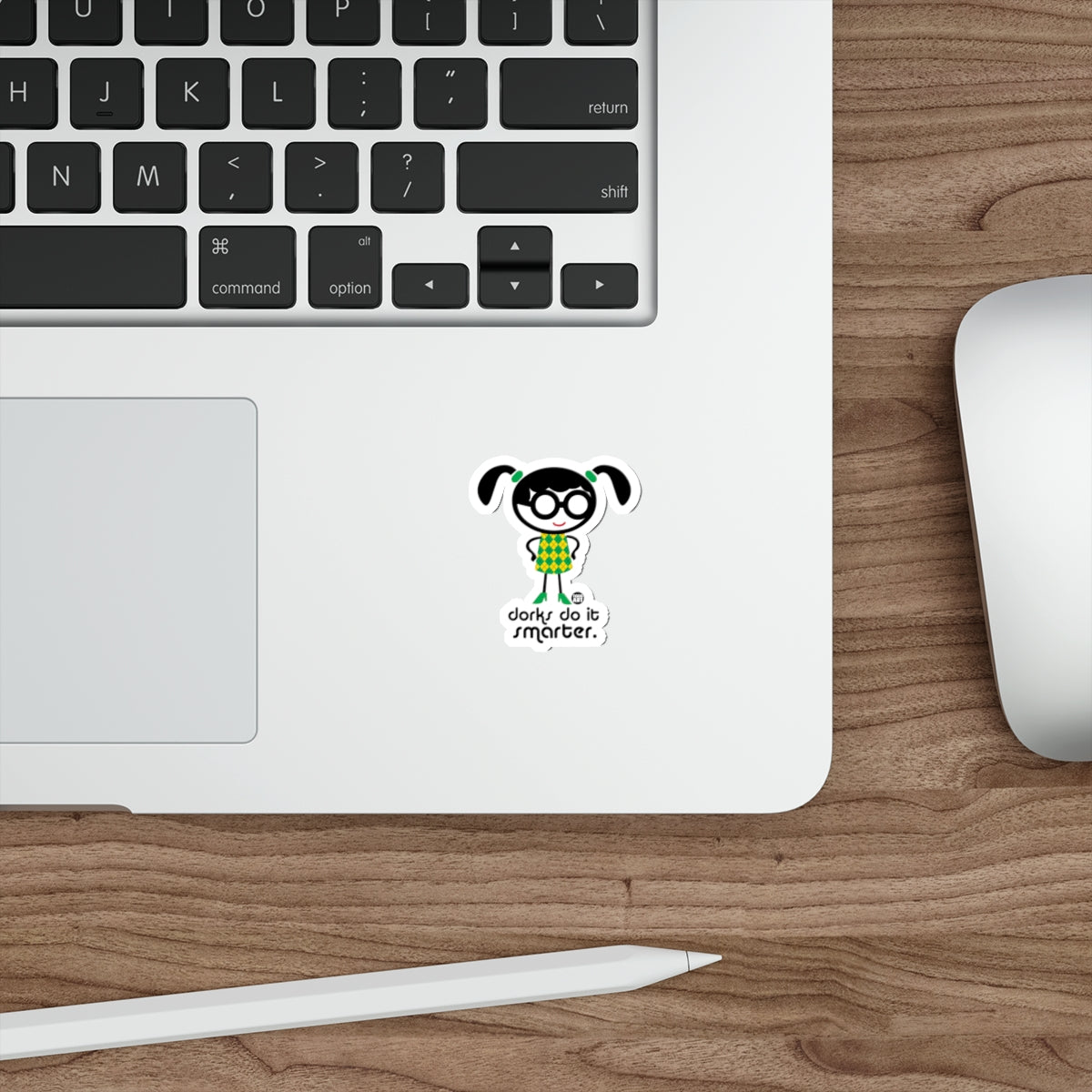 Dorky Do It Smarter Cute Girl Geek Sticker Decal