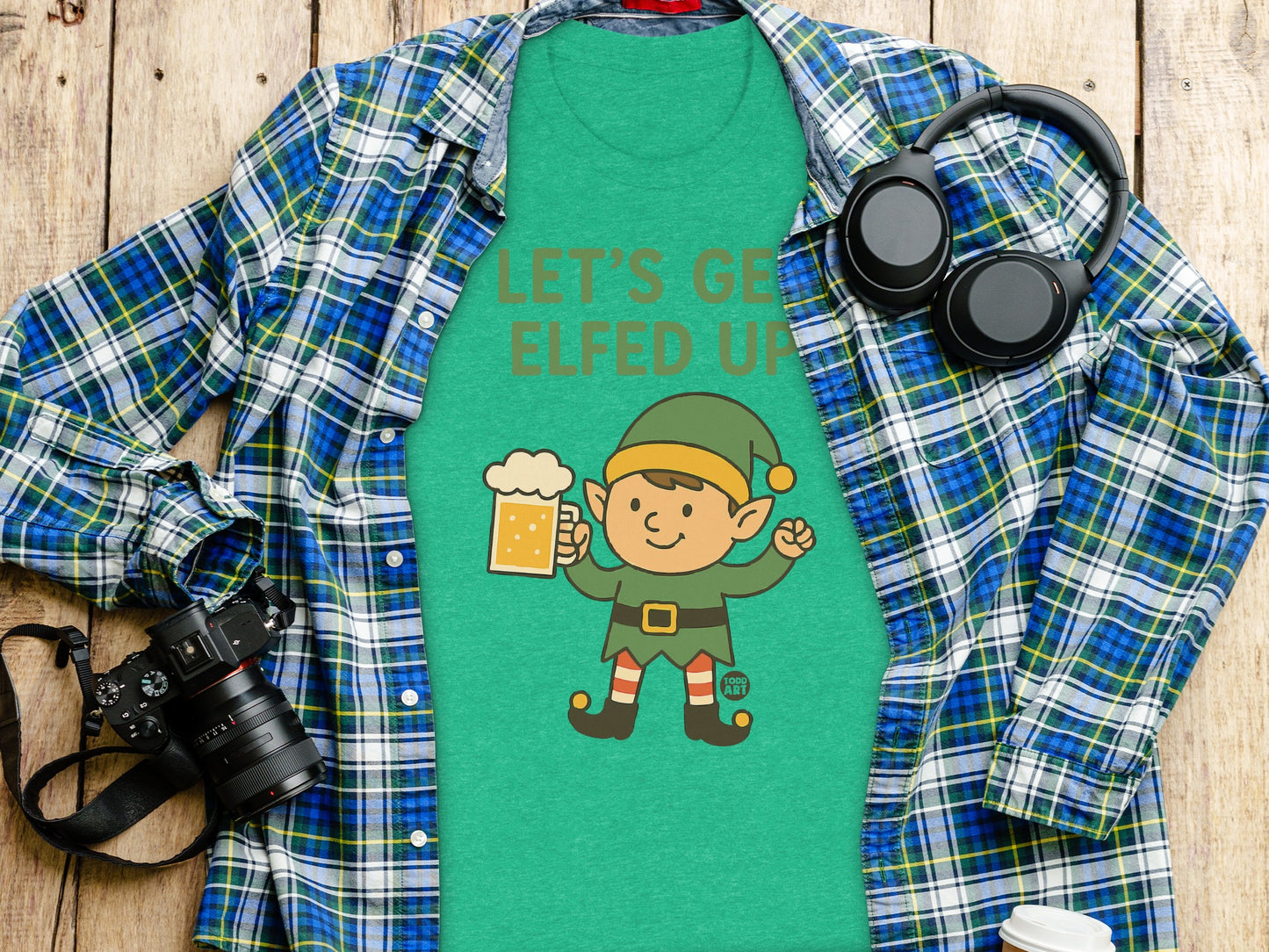 Let's Get Elfed Up Graphic Fun T-shirt Product