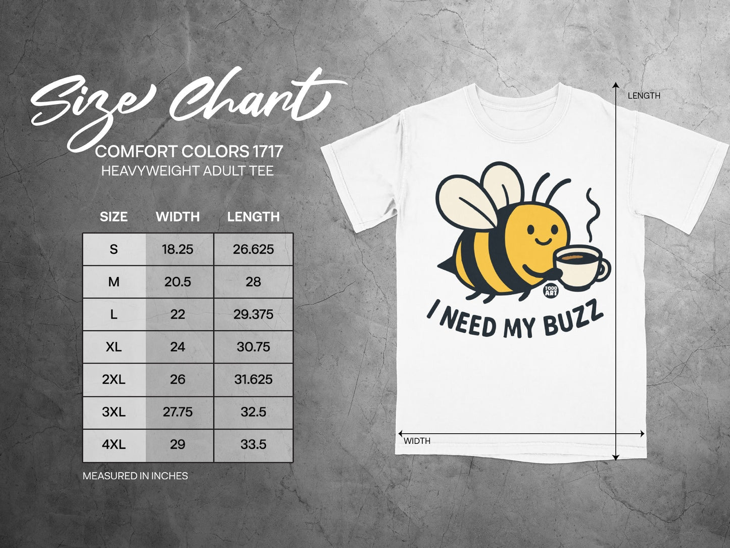 Bee with Coffee I Need My Buzz Adult Tee