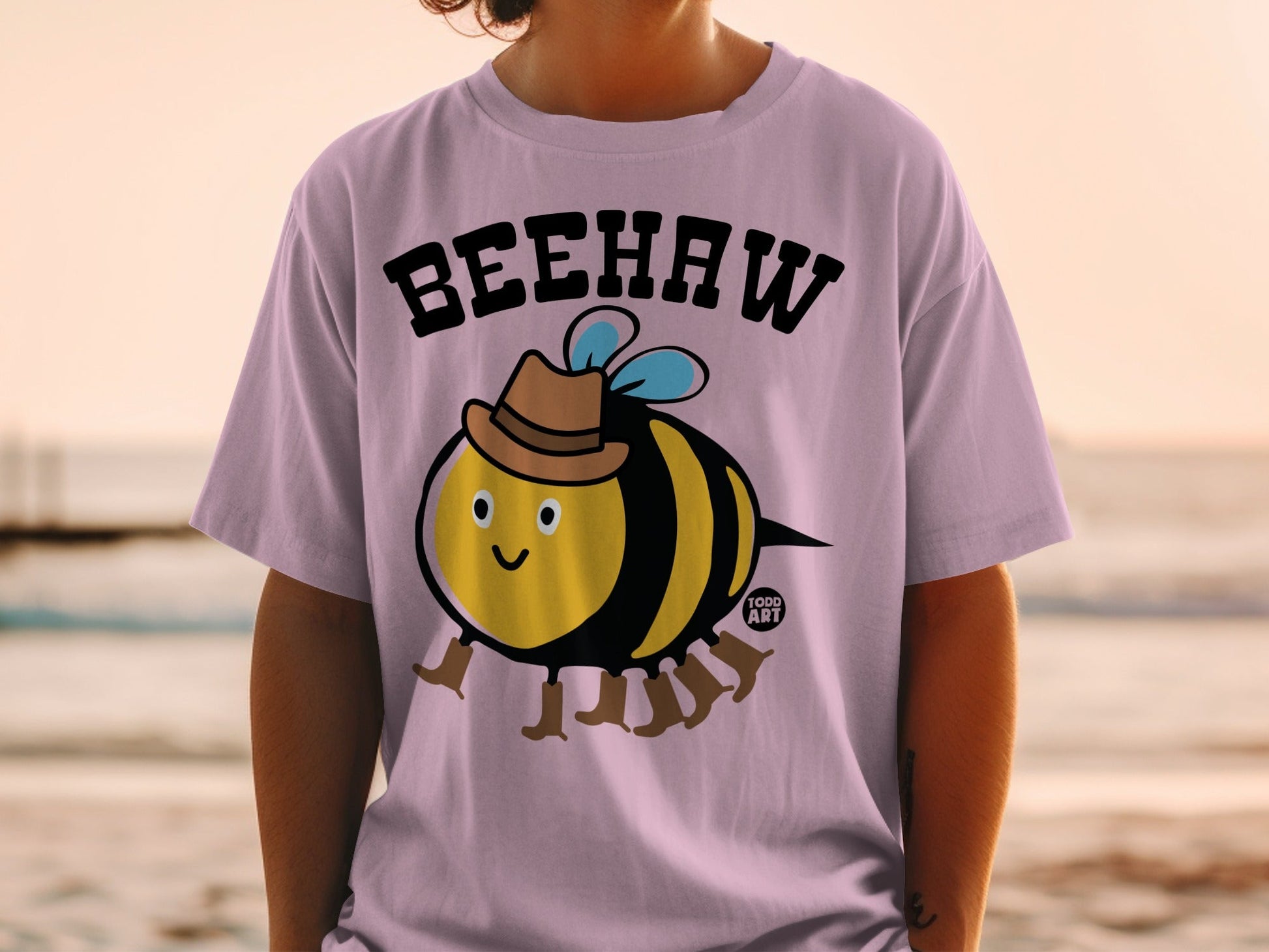 Beehaw Cute Cartoon Bee Design T-shirt