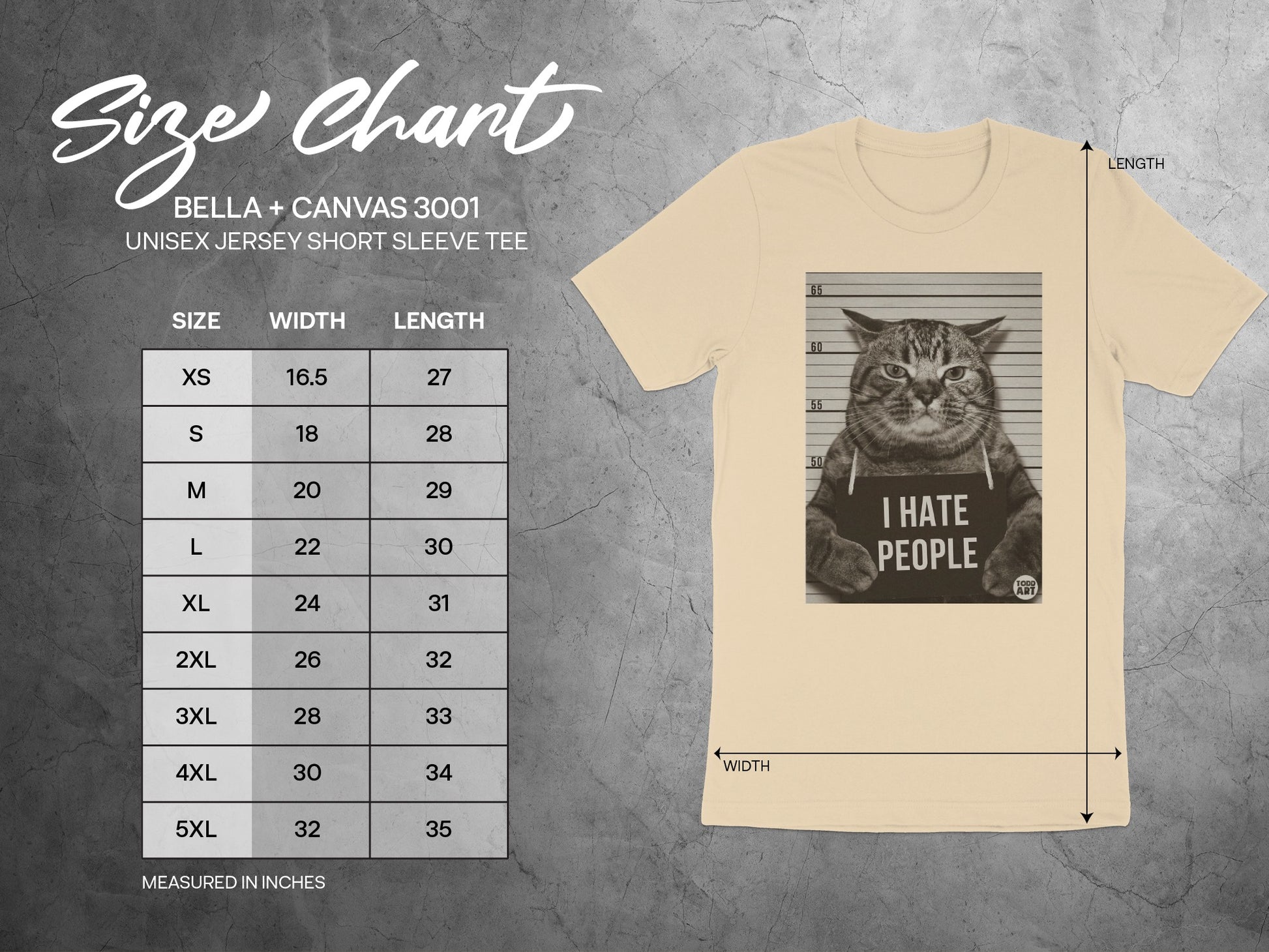 I Hate People Funny Cat Graphic Short Sleeve Tee