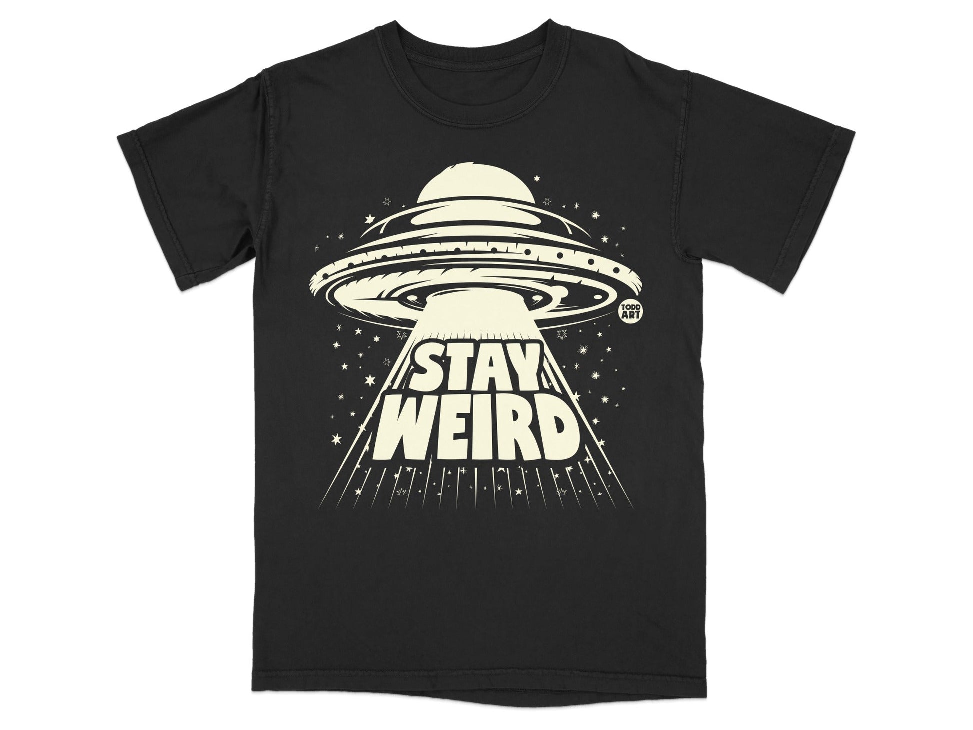 Stay Weird UFO Graphic Black T-Shirt Product