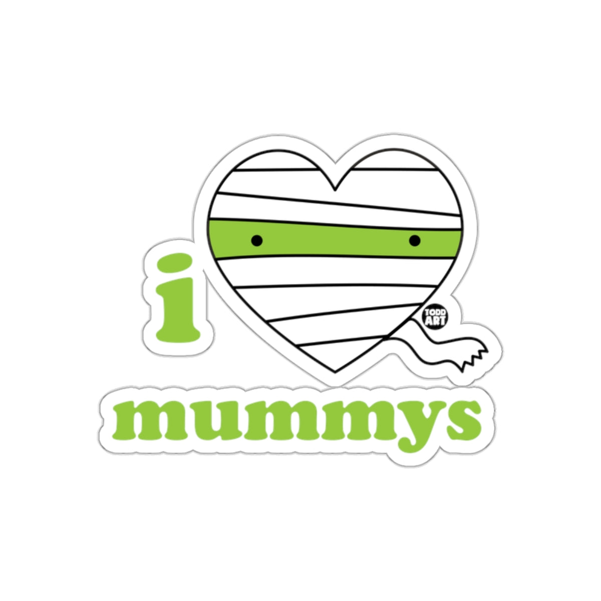 I Heart Mummys Graphic Sticker for Halloween Lovers