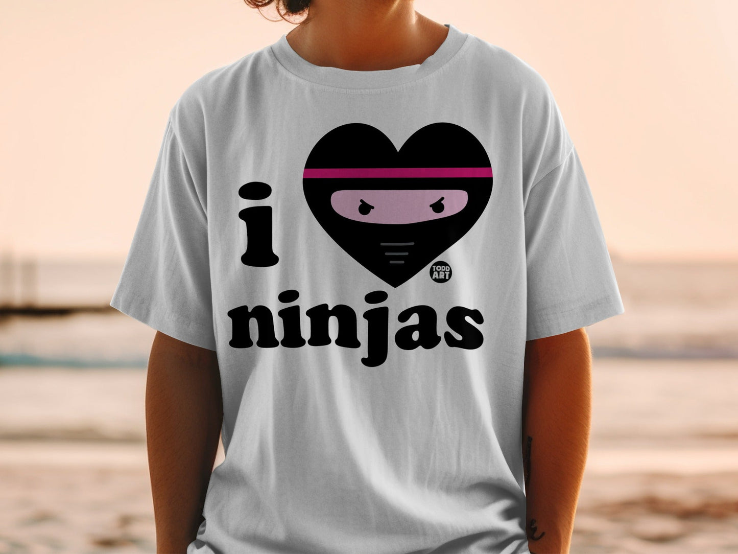 I Love Ninjas Graphic Tee Shirt for Fans