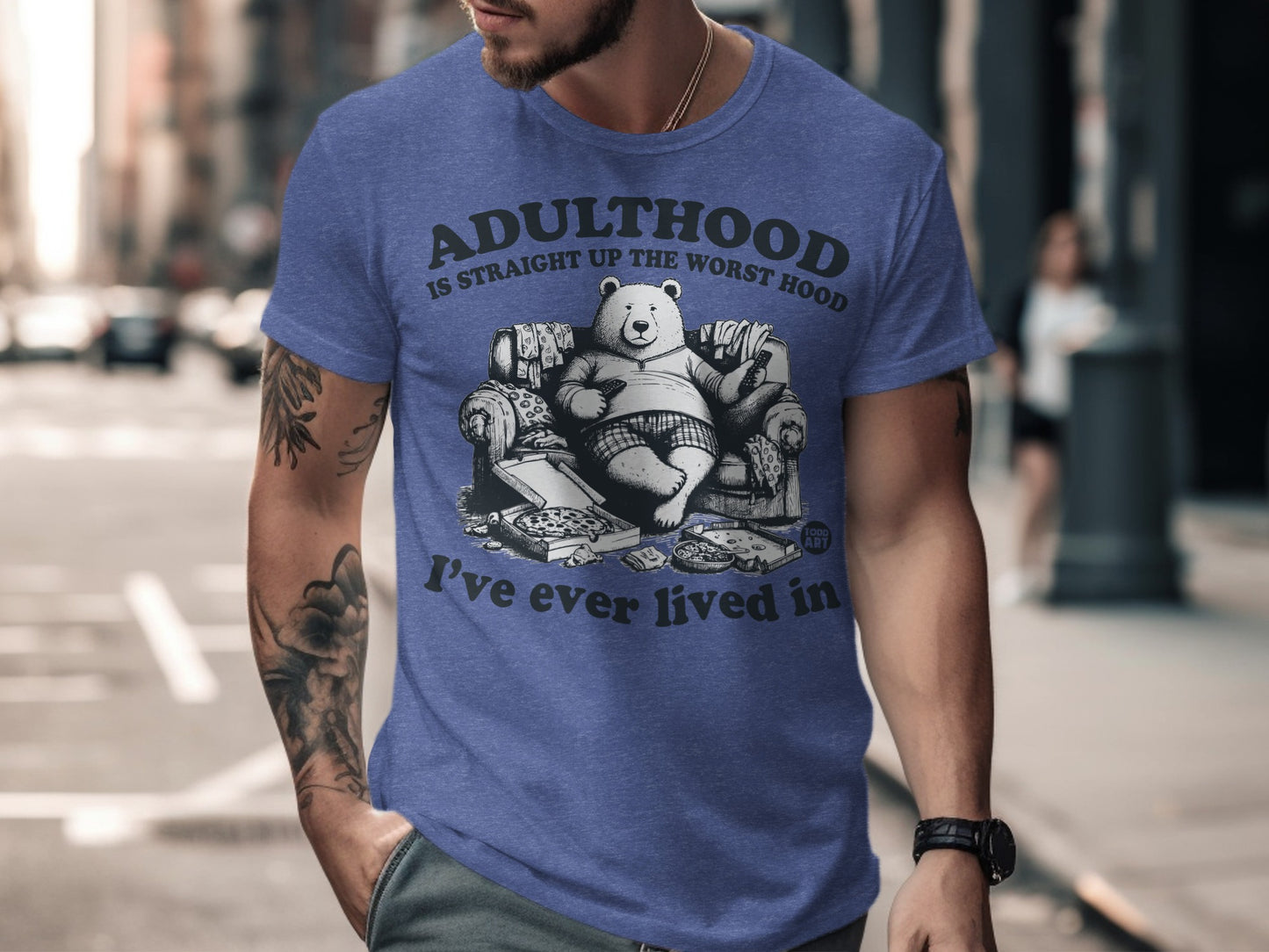 Adulthood Is Straight Up The Worst Hood Funny T-shirt