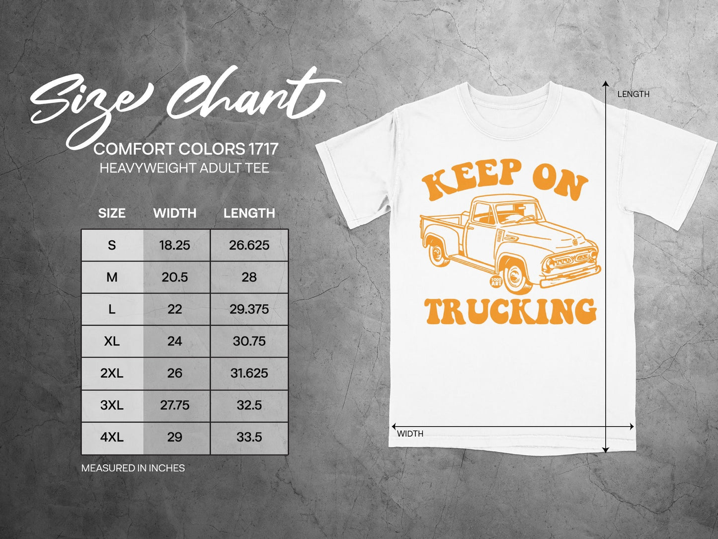 Keep On Trucking Heavyweight Adult Tee