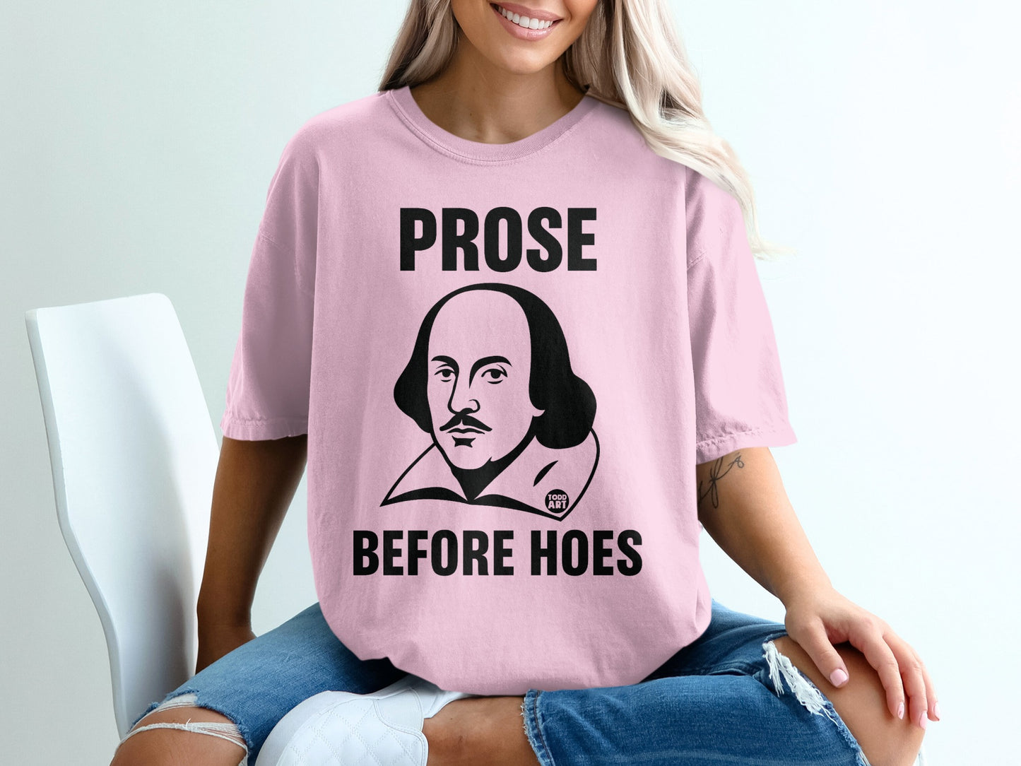 Pink Prose Before Hoes Shakespeare Todd Art sweatshirt
