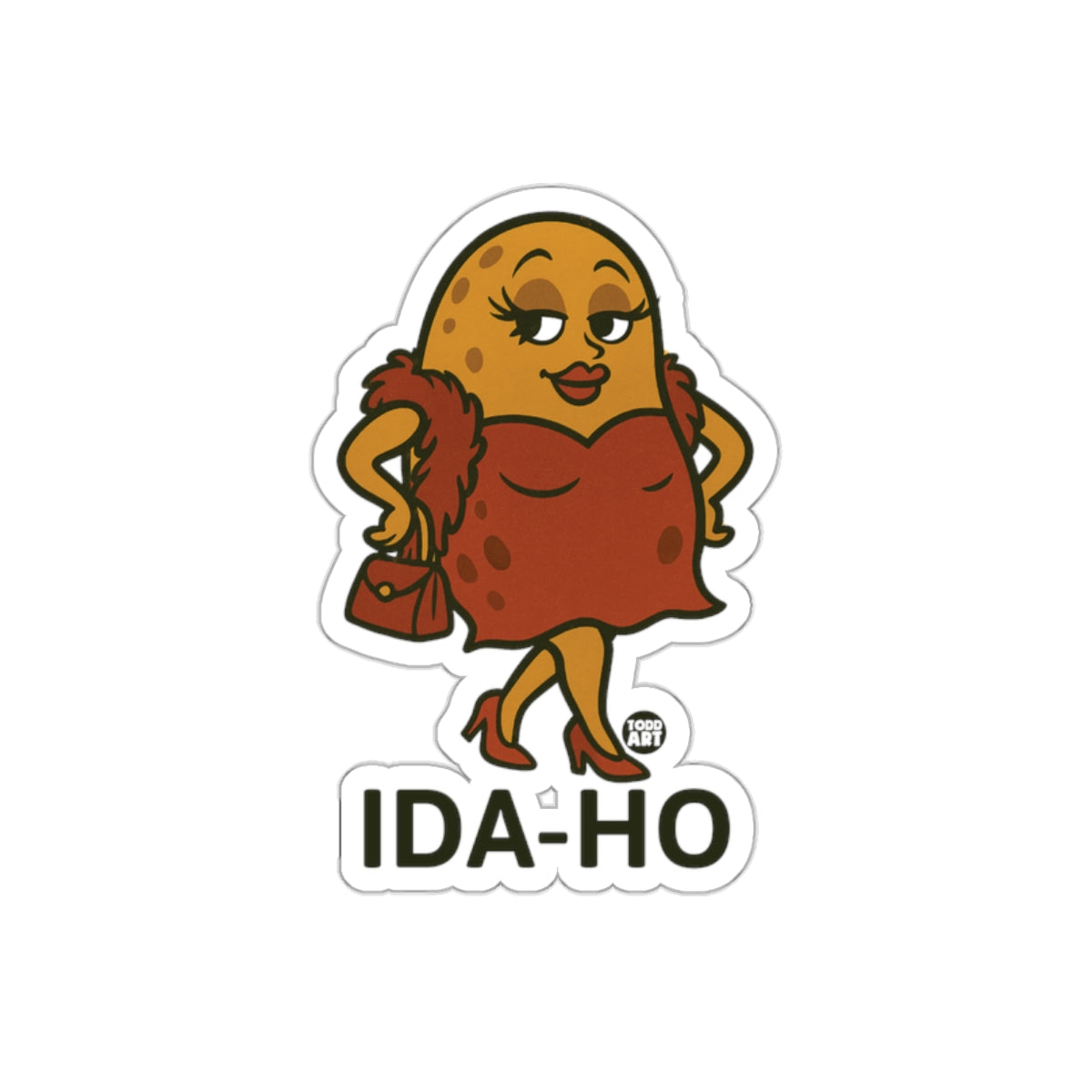 IDA-HO Potato Character with Handbag Sticker
