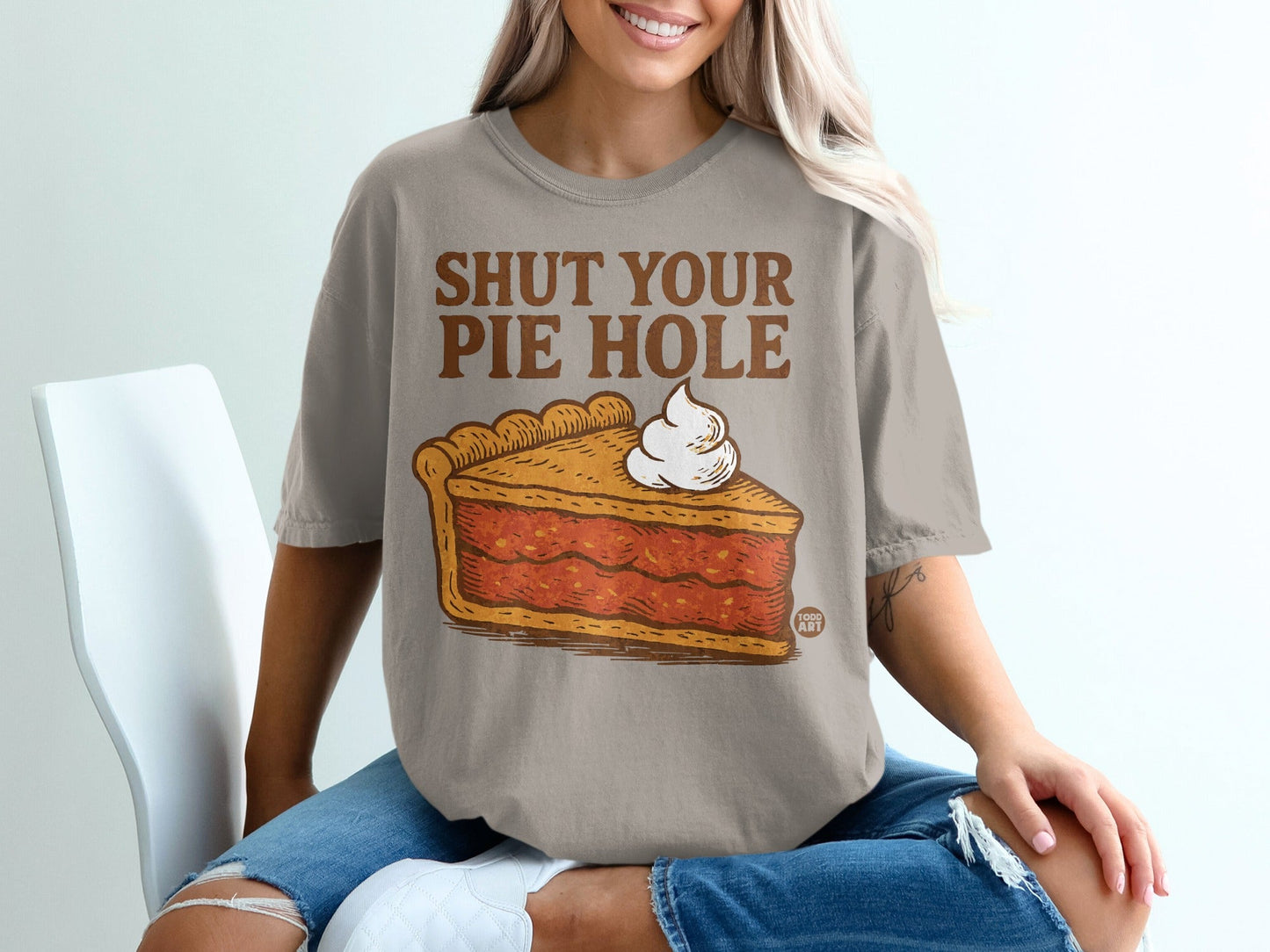 Shut Your Pie Hole Graphic Tee Shirt for Fun Style