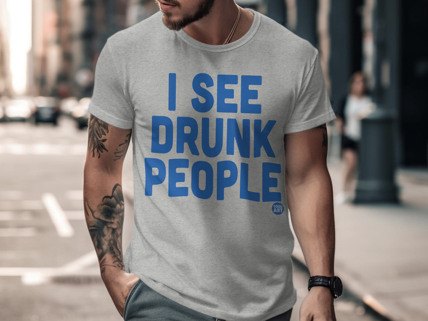I See Drunk People Funny Statement Graphic T-shirt