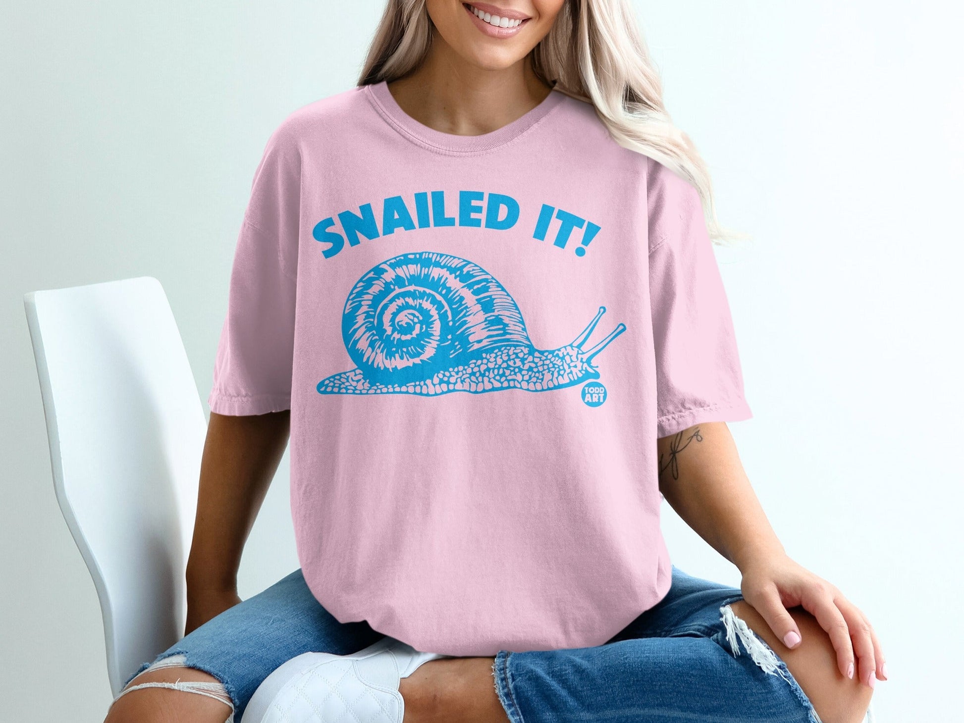 Snailed It! Funny Snail Graphic Tee Shirt