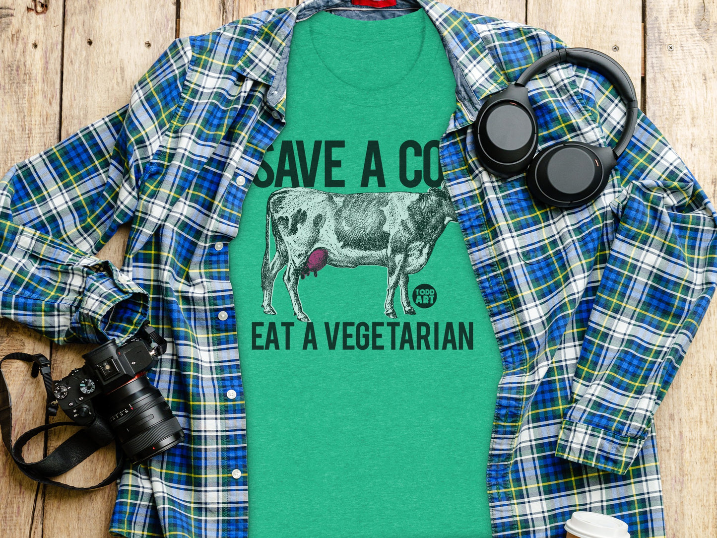 Save a Cow Eat a Vegetarian Graphic Tee Shirt