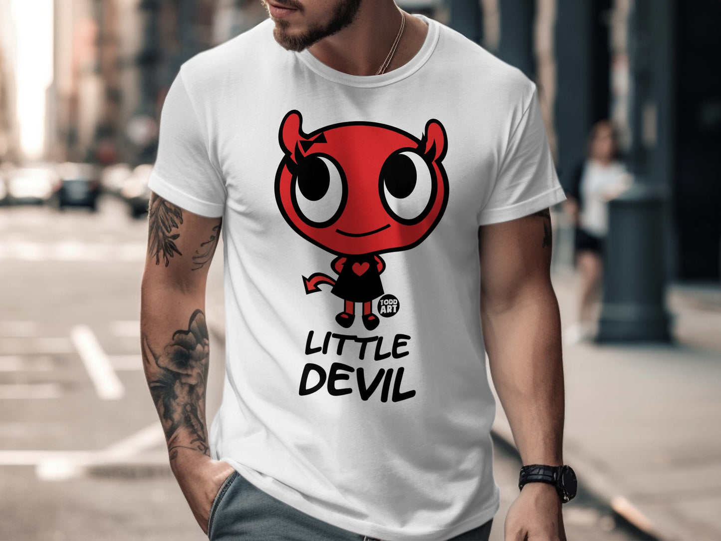 Cartoon Little Devil Character Design T-Shirt