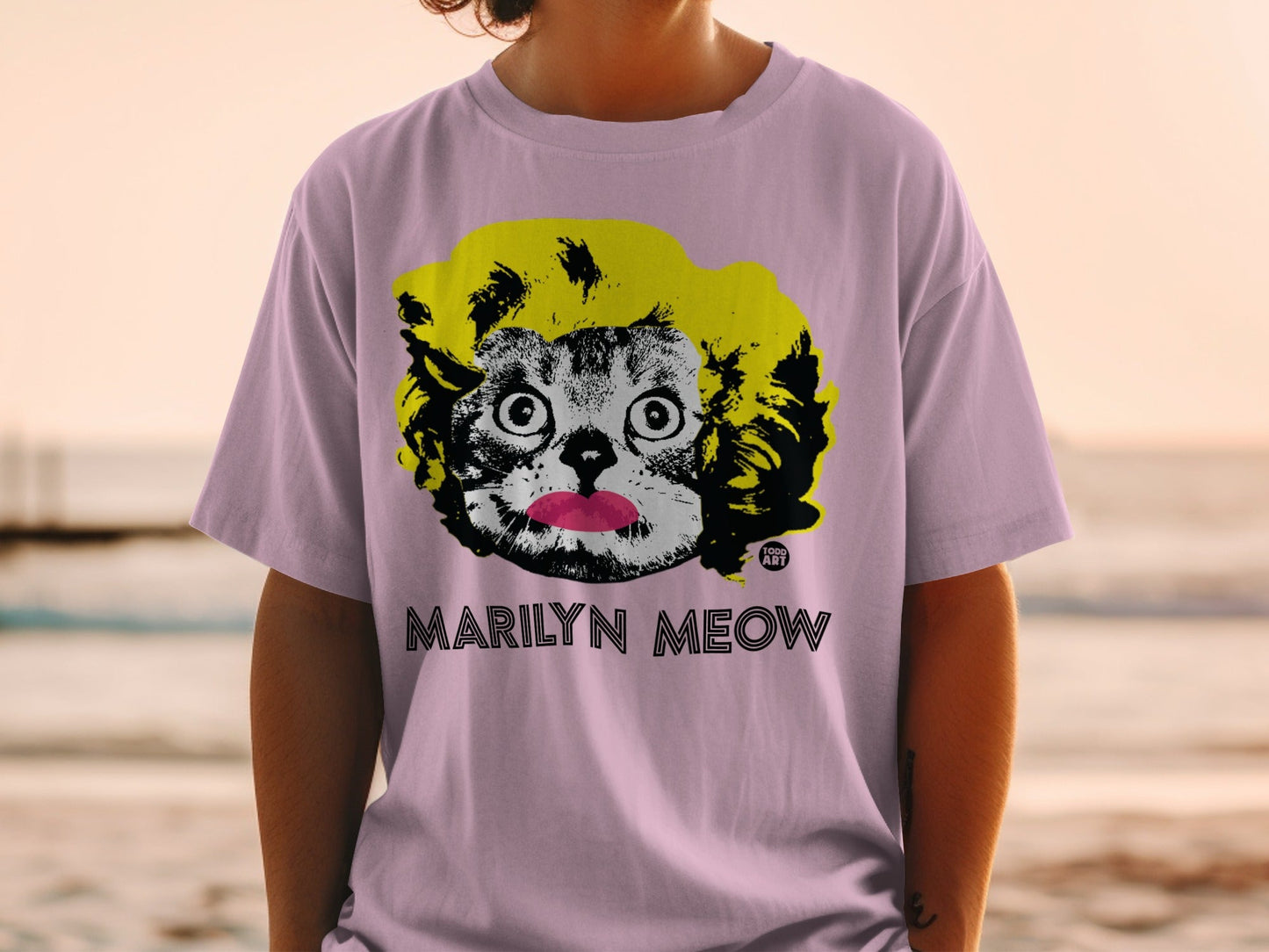 Marilyn Meow Cat Graphic Vintage Style T-shirt