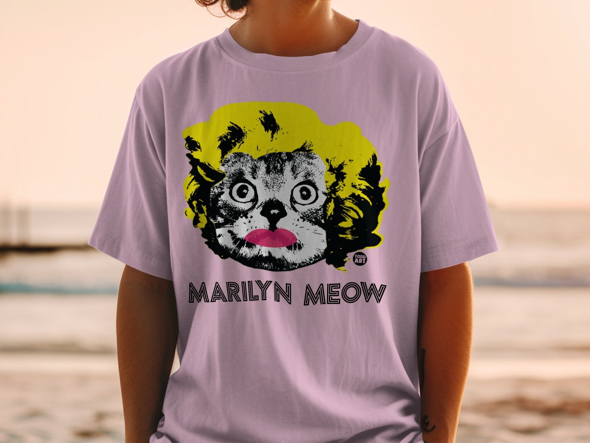Marilyn Meow Cat Graphic Vintage Style T-shirt