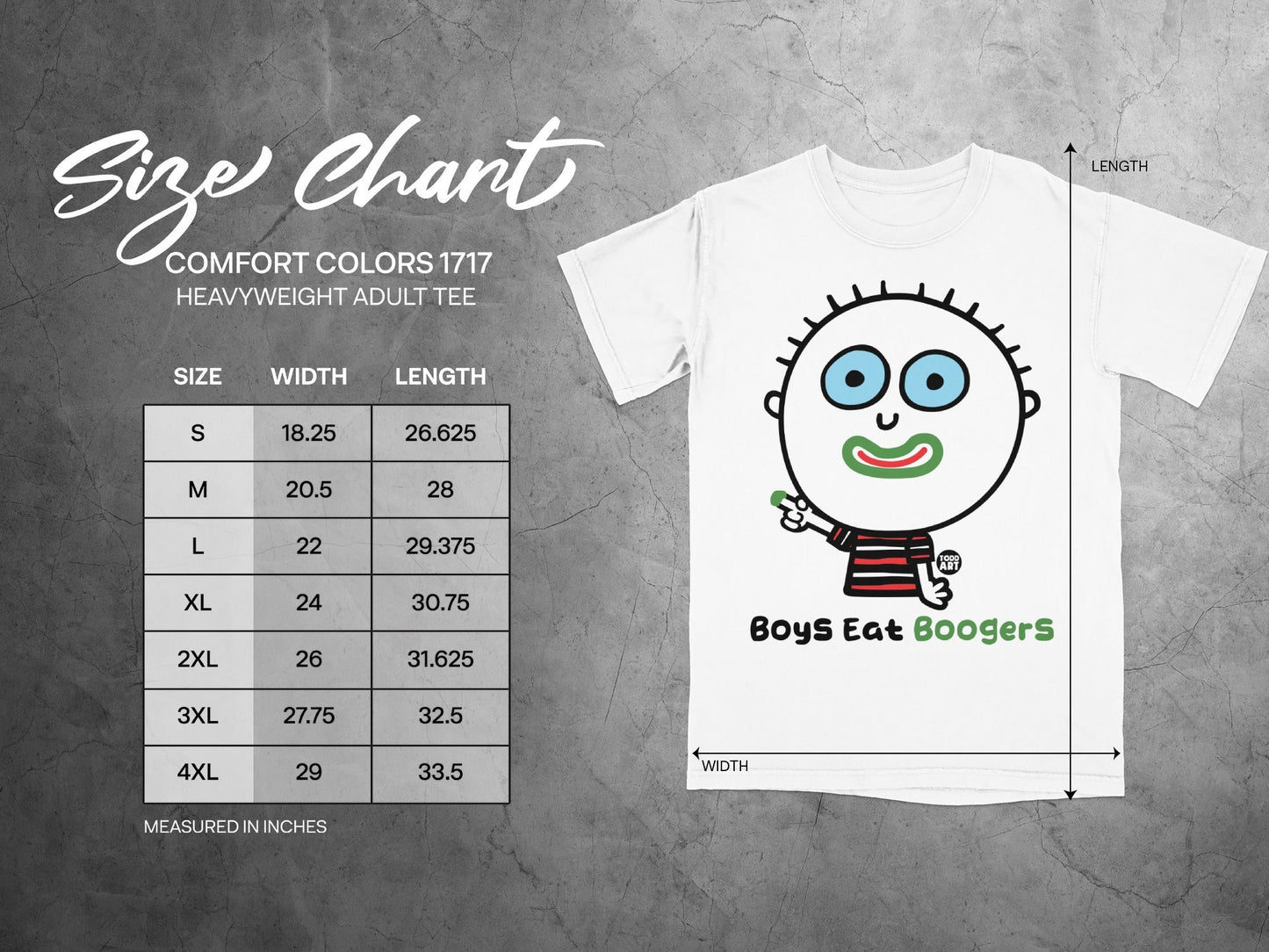 Boys Eat Boogers White Heavyweight Adult Tee Boys
