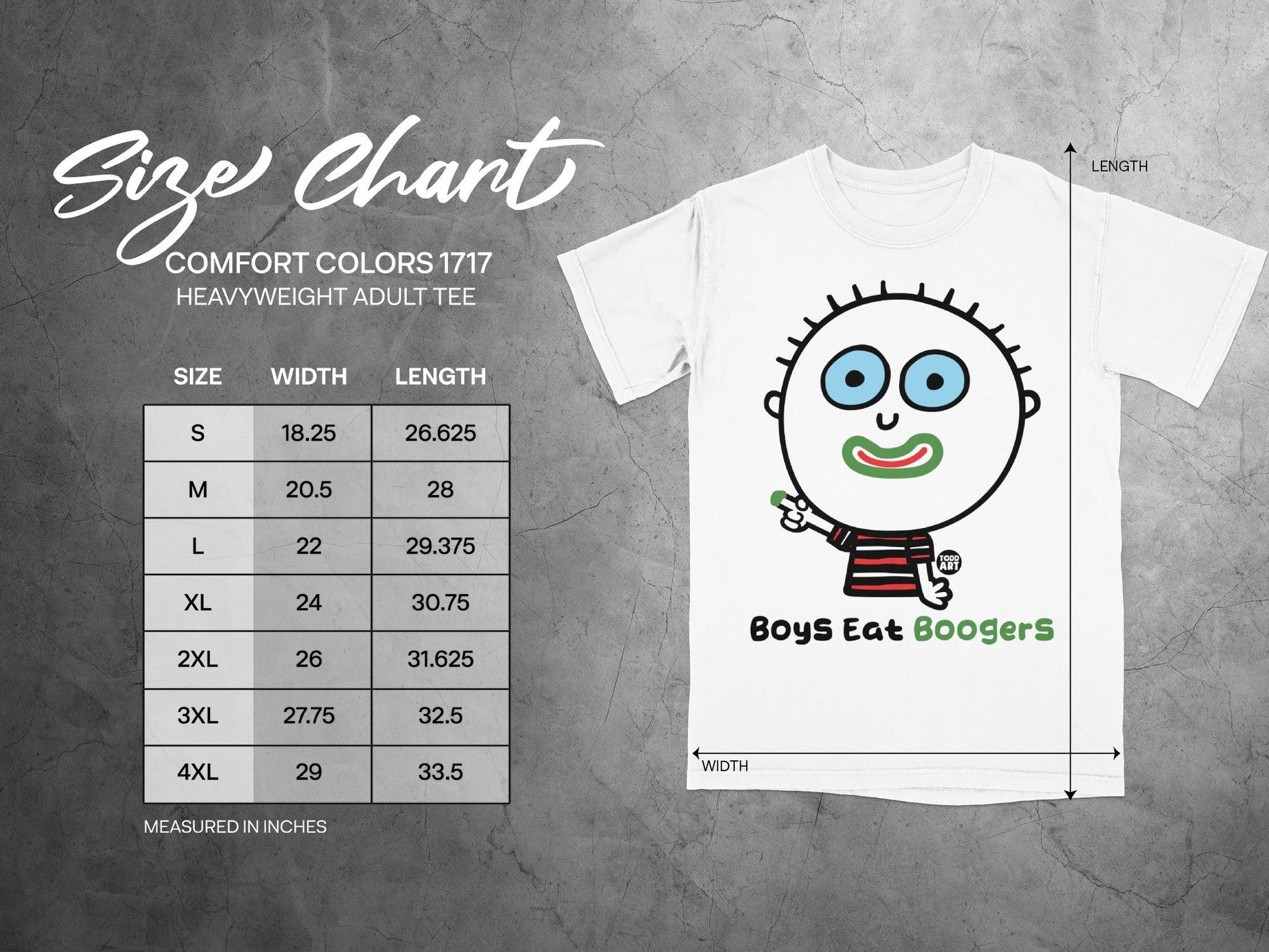 Boys Eat Boogers White Heavyweight Adult Tee Boys