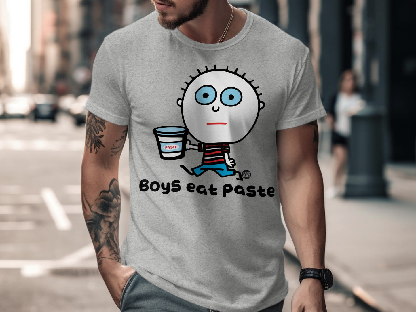 Boys Eat Paste Funny T-Shirt Streetwear Tee