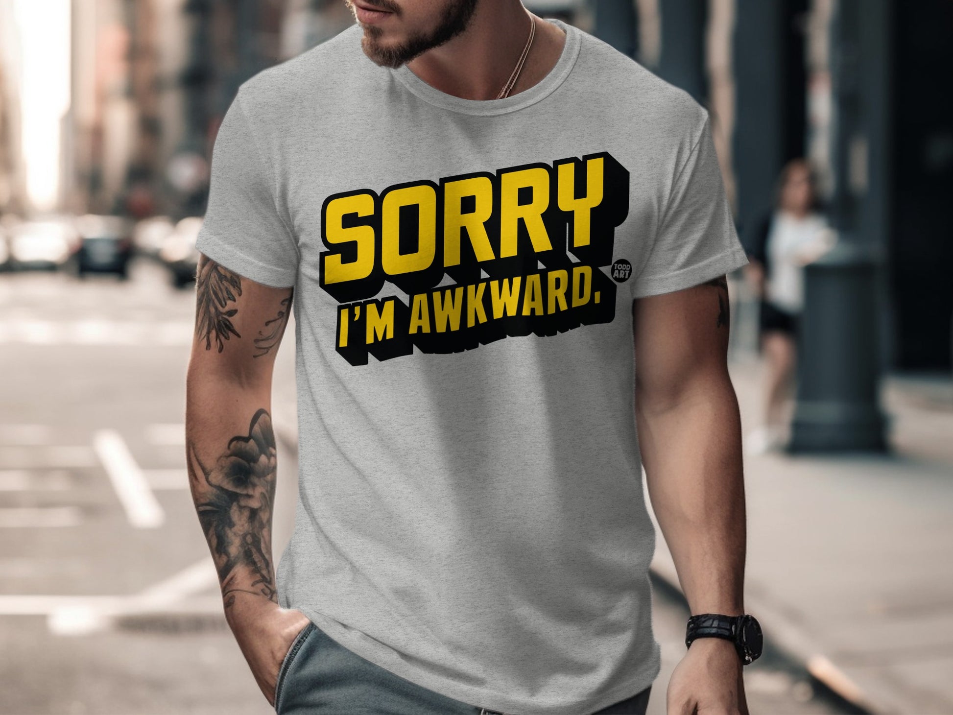 Sorry I'm Awkward Graphic Tee Funny Casual Shirt