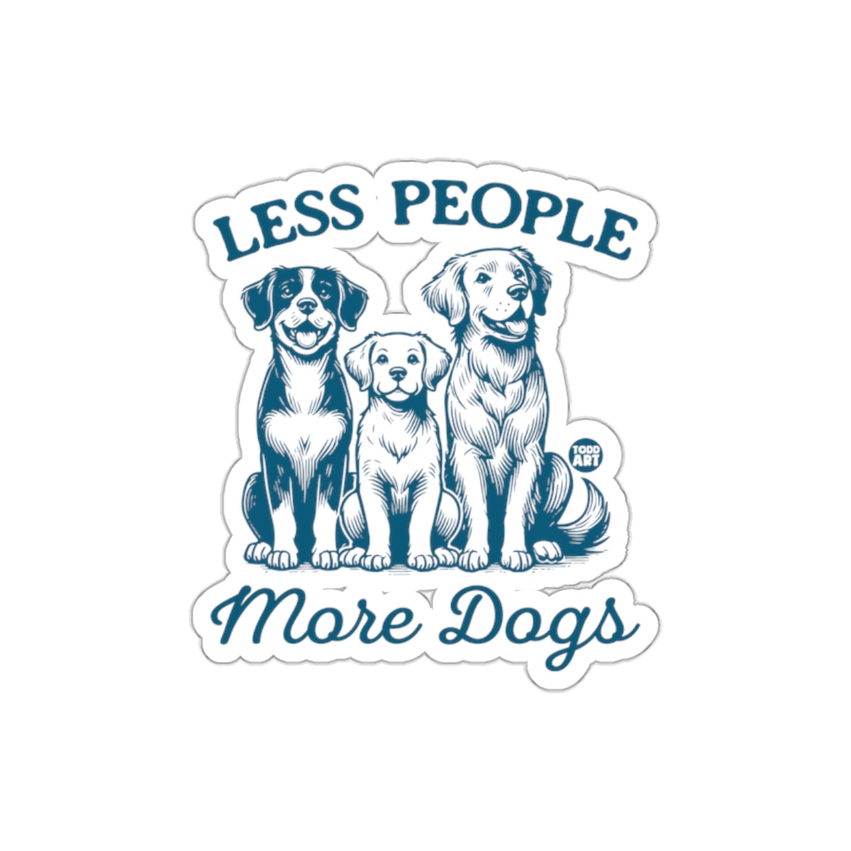 Less People More Dogs Cute Canine Lovers Sticker