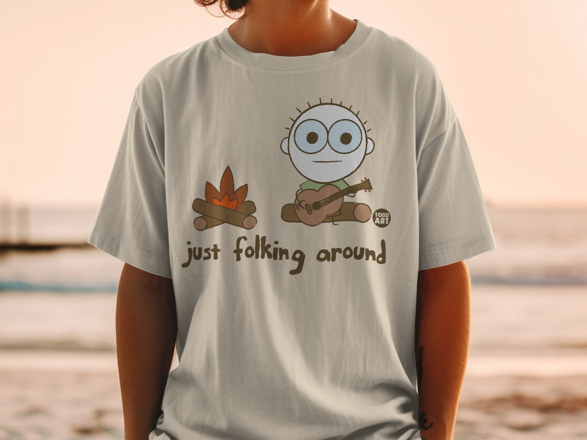 Just Folking Around Cute Cartoon T-Shirt