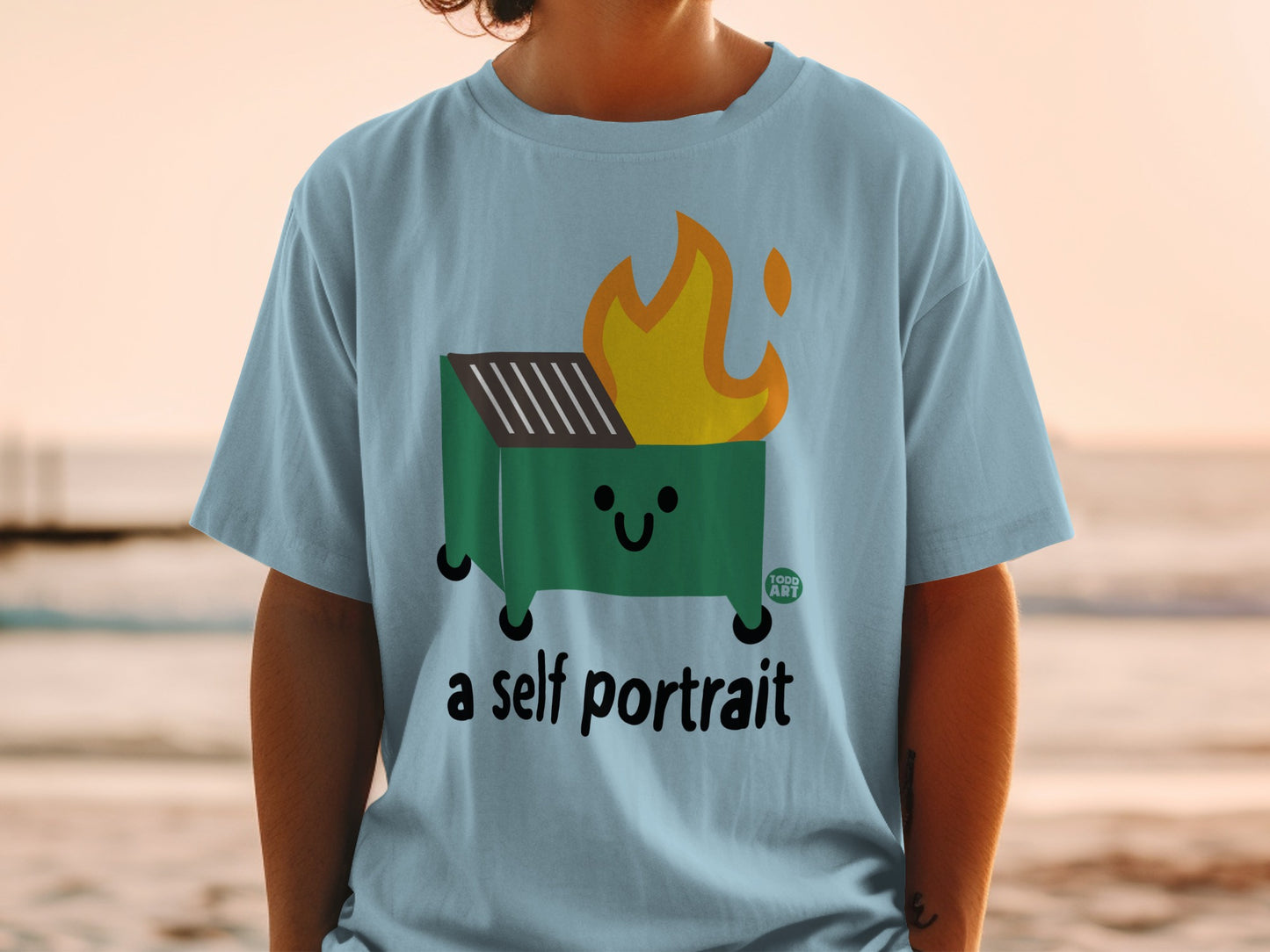 Funny Dumpster Fire a self portrait Graphic T-shirt