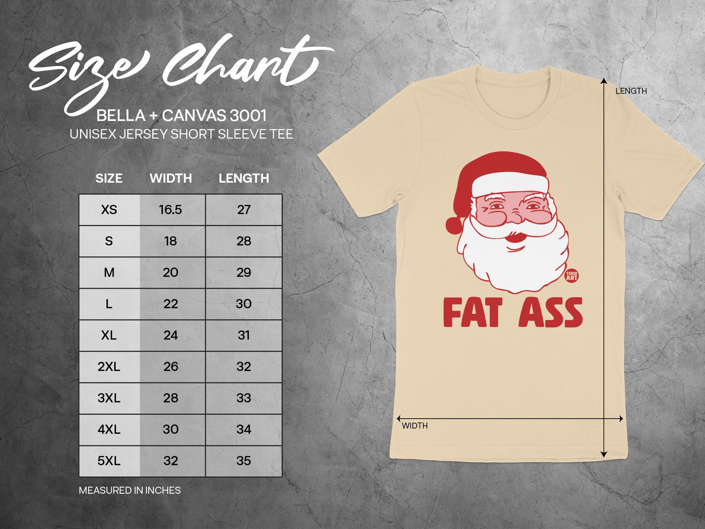 Santa Claus Fat Ass Design Short Sleeve Tee