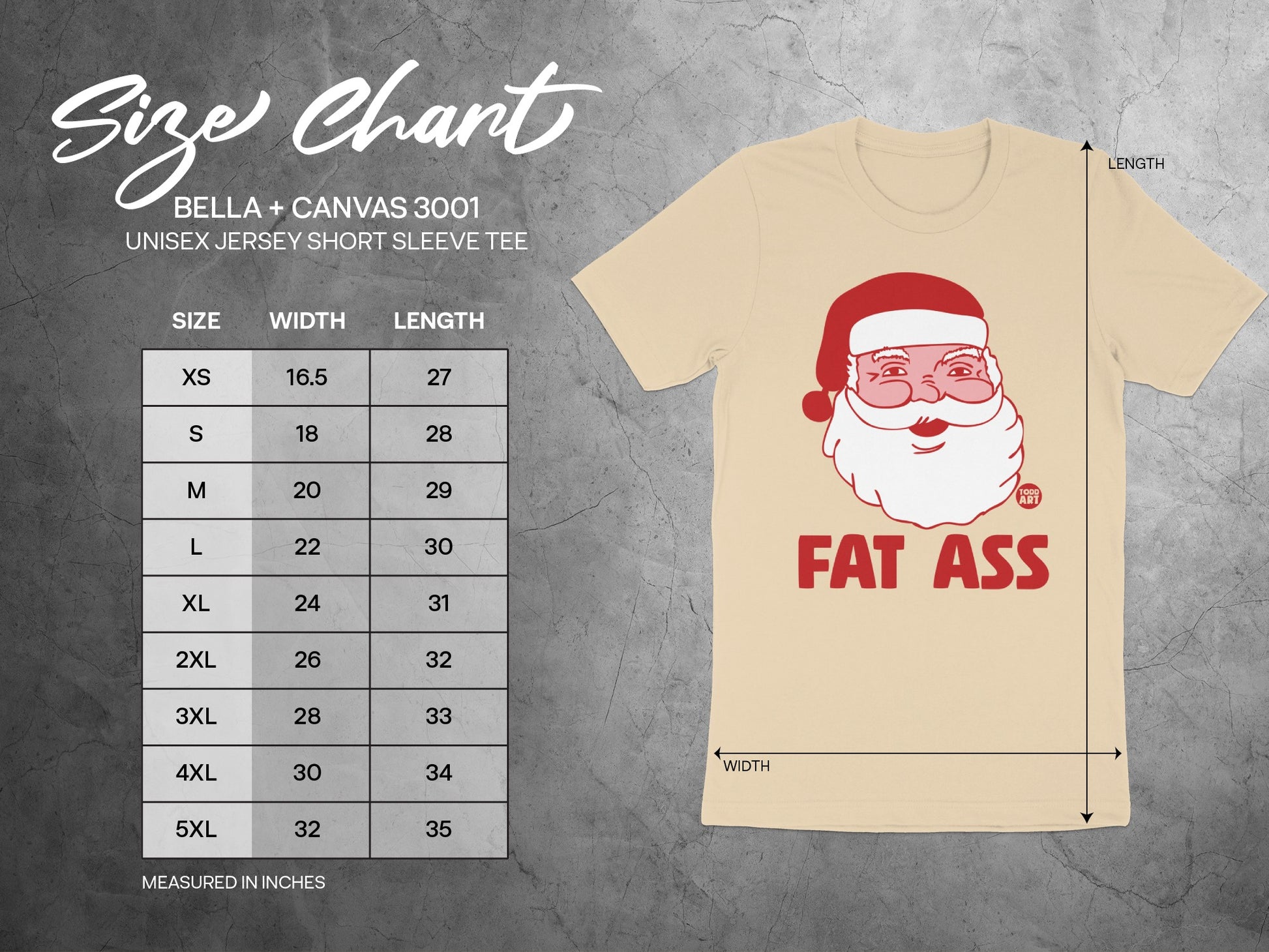 Santa Claus Fat Ass Design Short Sleeve Tee