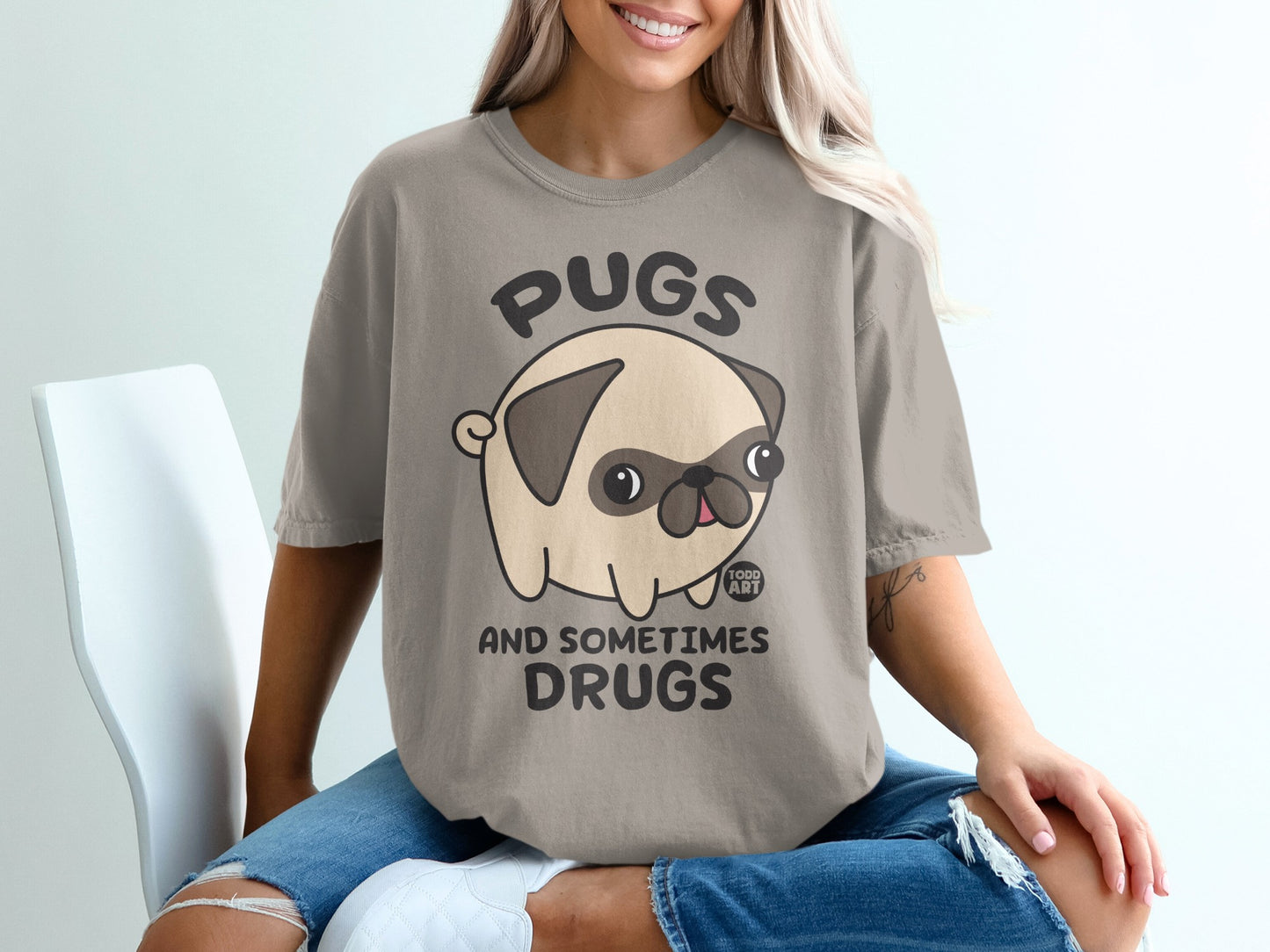 Pugs And Sometimes Drugs Todd Art T-Shirt
