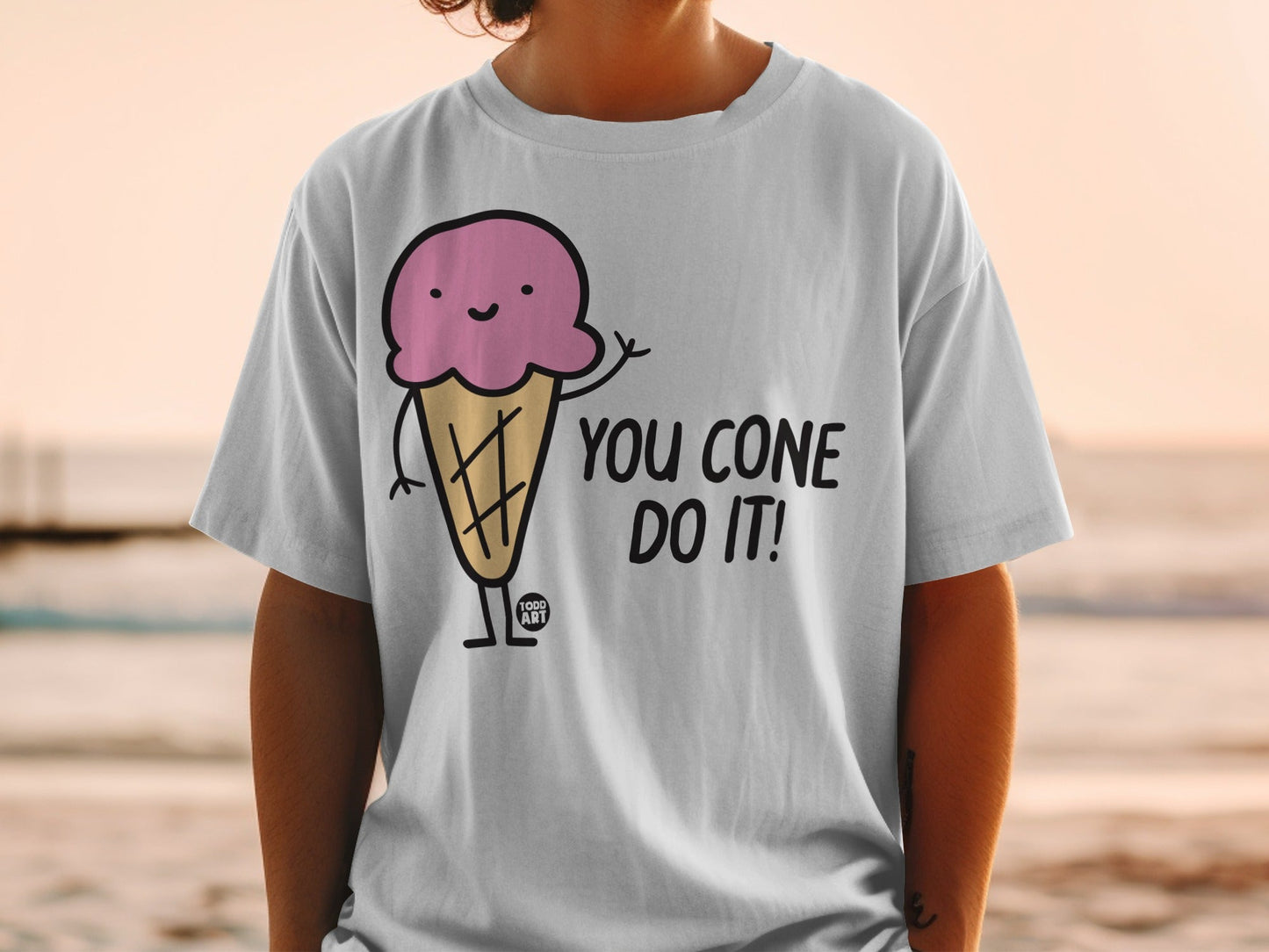 You Cone Do It Ice Cream Cone Graphic Tee for Fun