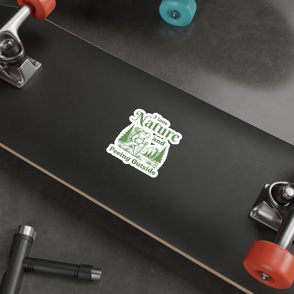 I Love Nature and Peeing Outside Funny Frog Hiking sticker
