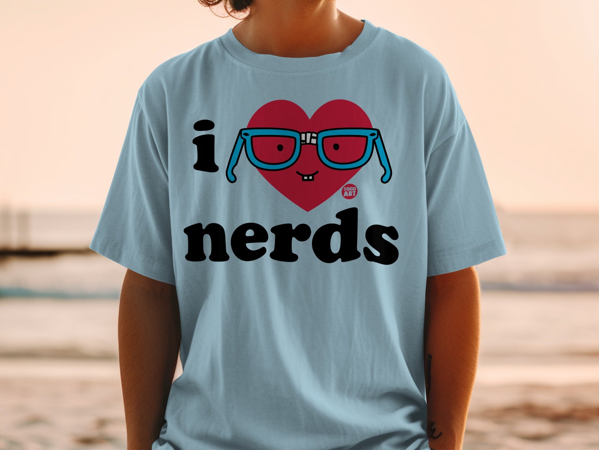 I Love Nerds with Glasses Graphic T-Shirt Product