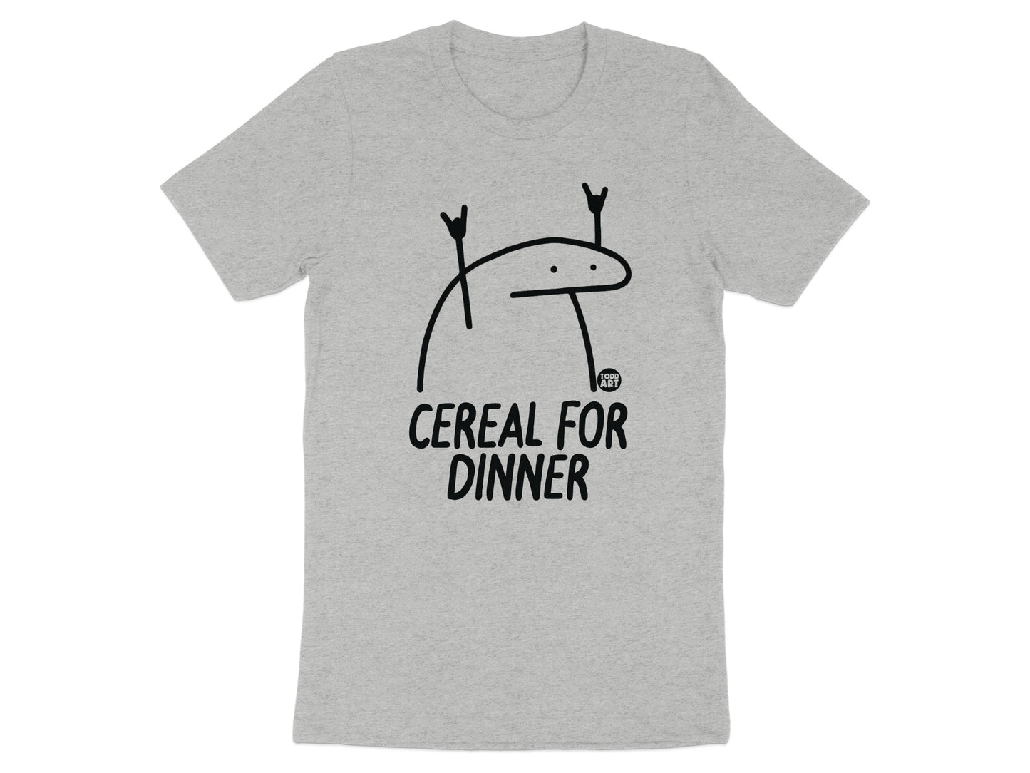Cereal For Dinner Funny Graphic Tee Shirt Product