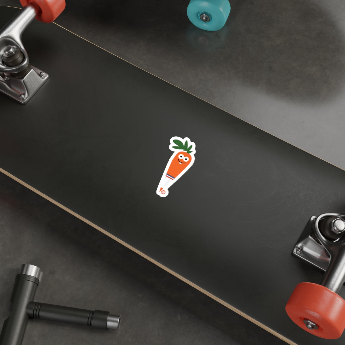 Happy Carrot Skateboard Sticker for Customization