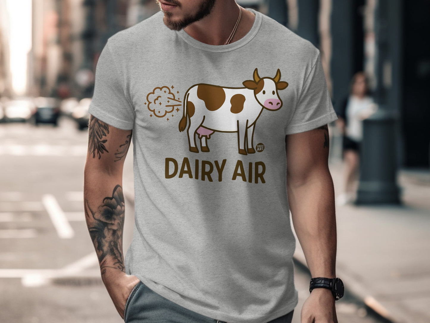 Dairy Air Funny Graphic Cow T-Shirt for Humor Fans
