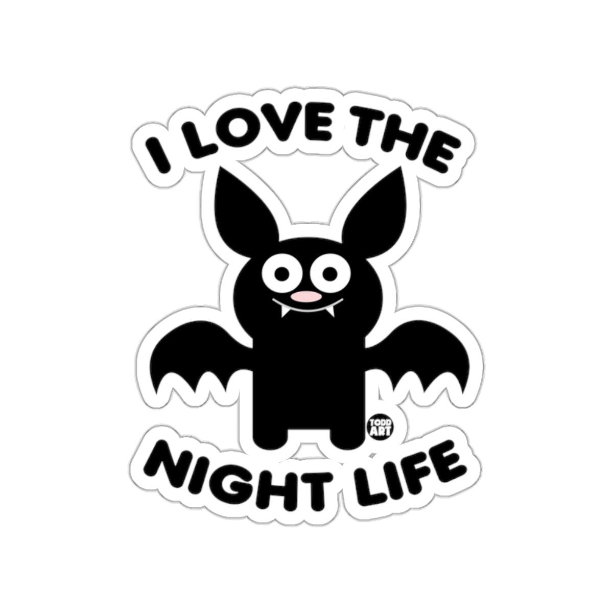I Love The Night Life Bat Sticker Fun Halloween D√©cor