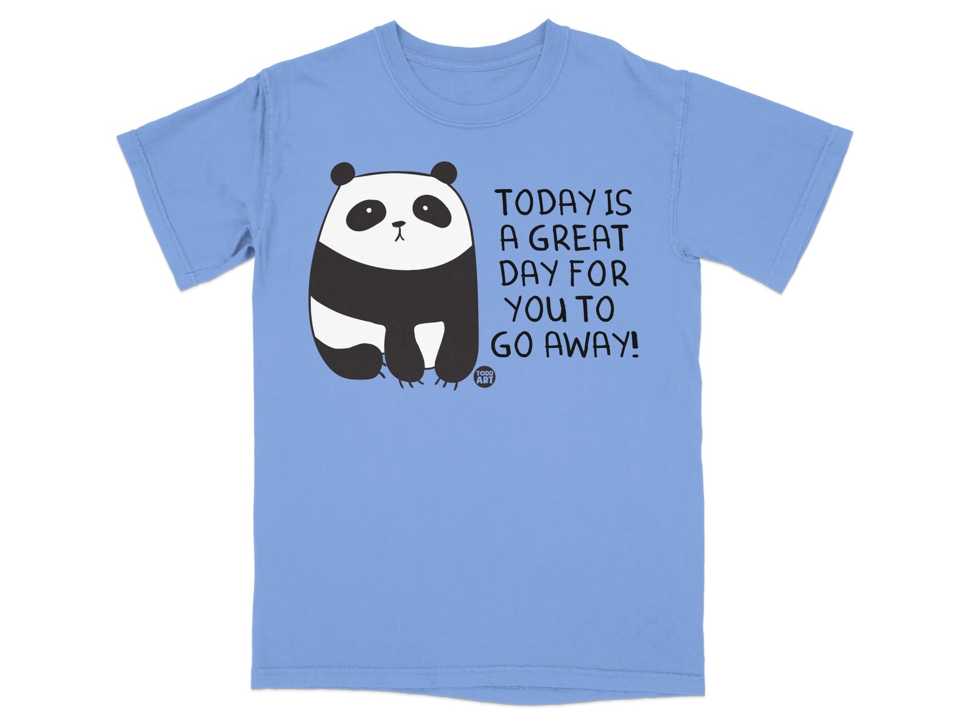 Humorous Panda Saying Blue Graphic T-Shirt