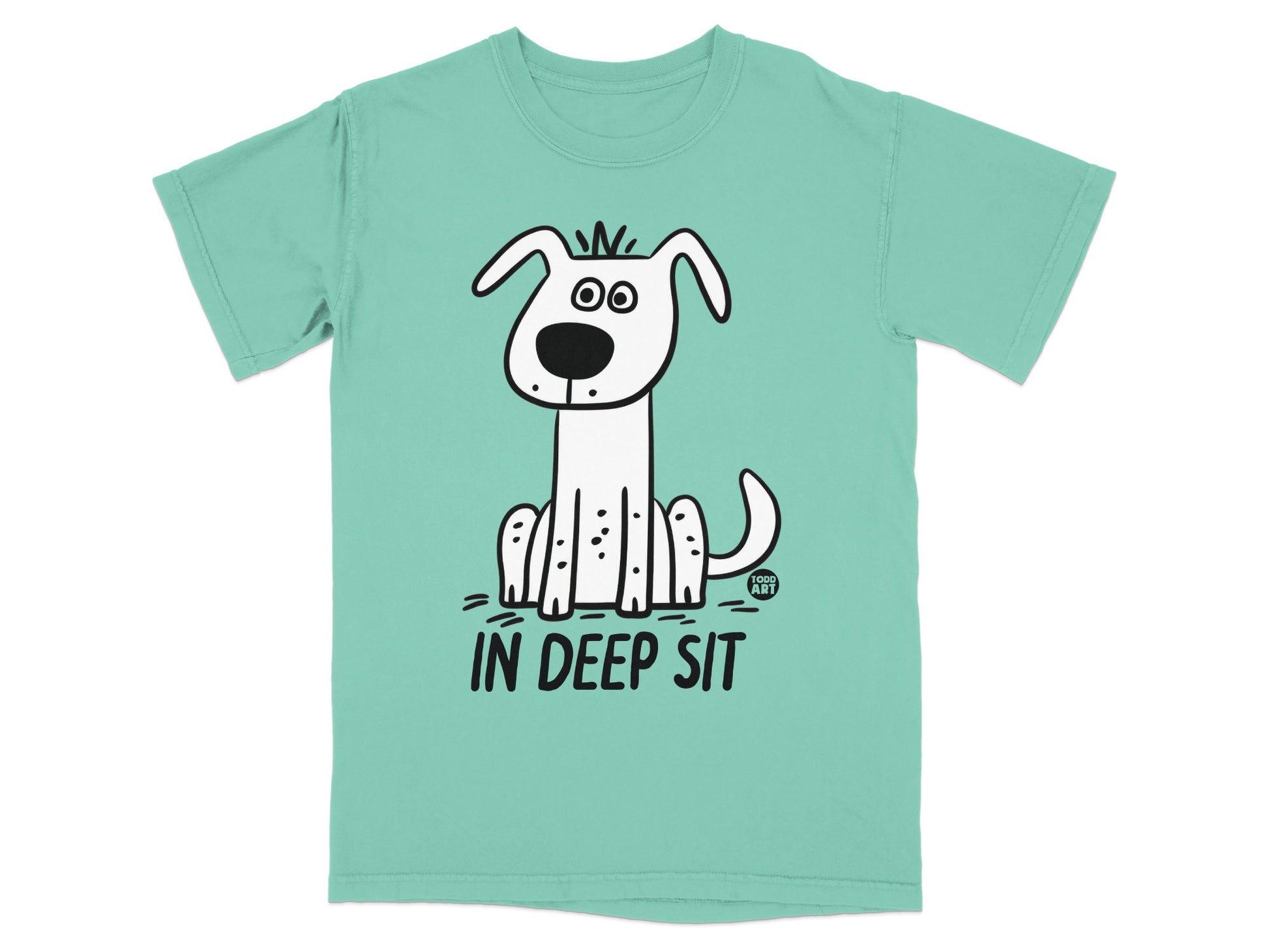 In Deep Sit Cute Dog Graphic T-Shirt