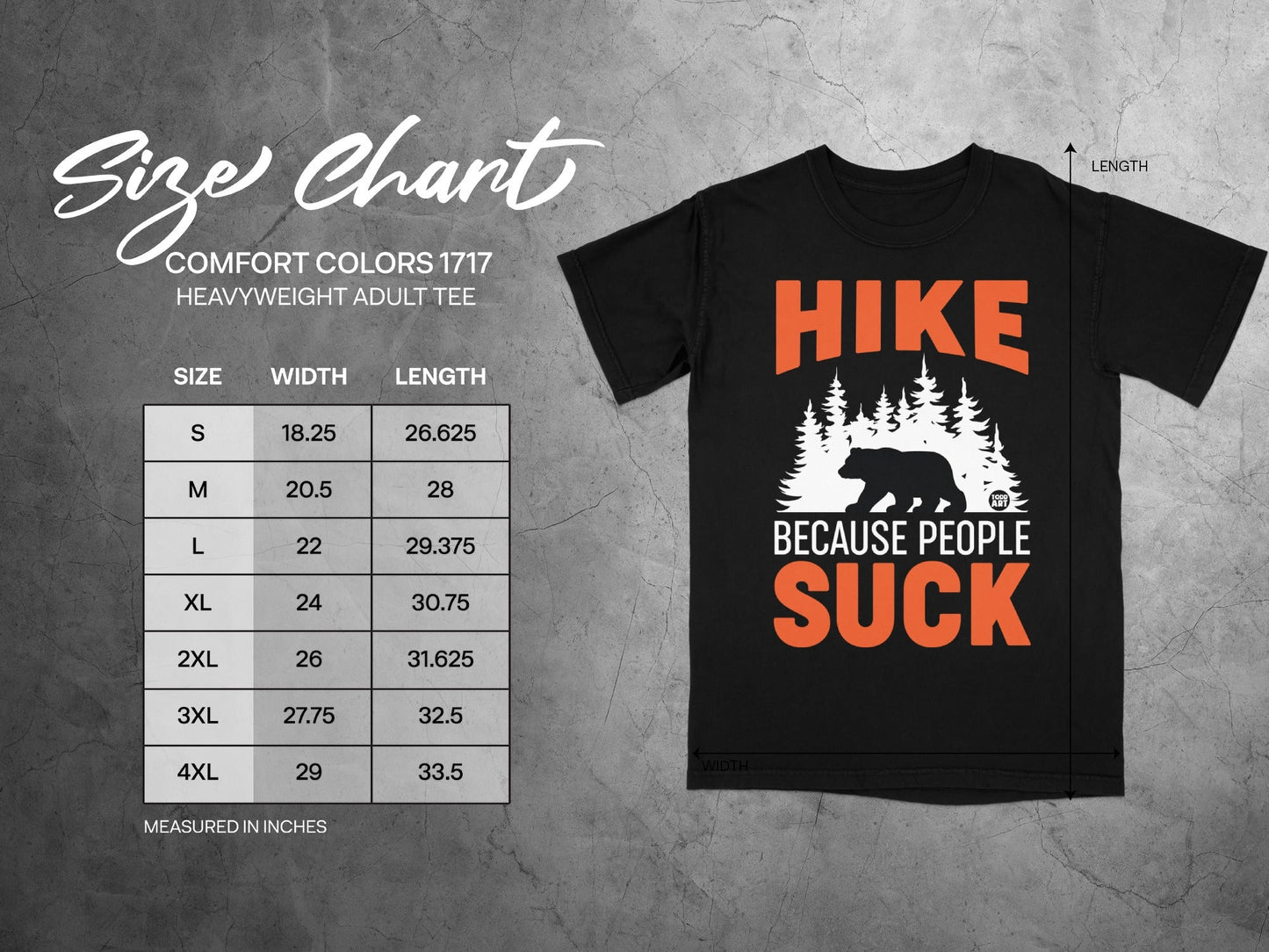 Hike Because People Suck Heavyweight Adult Tee