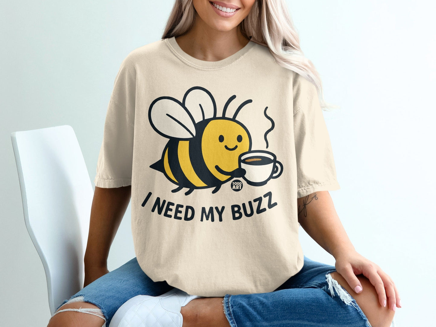 I Need My Buzz Bee and Coffee Graphic Tee
