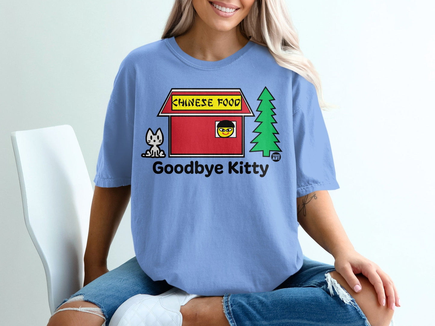 Goodbye Kitty Chinese Food Graphic T-Shirt