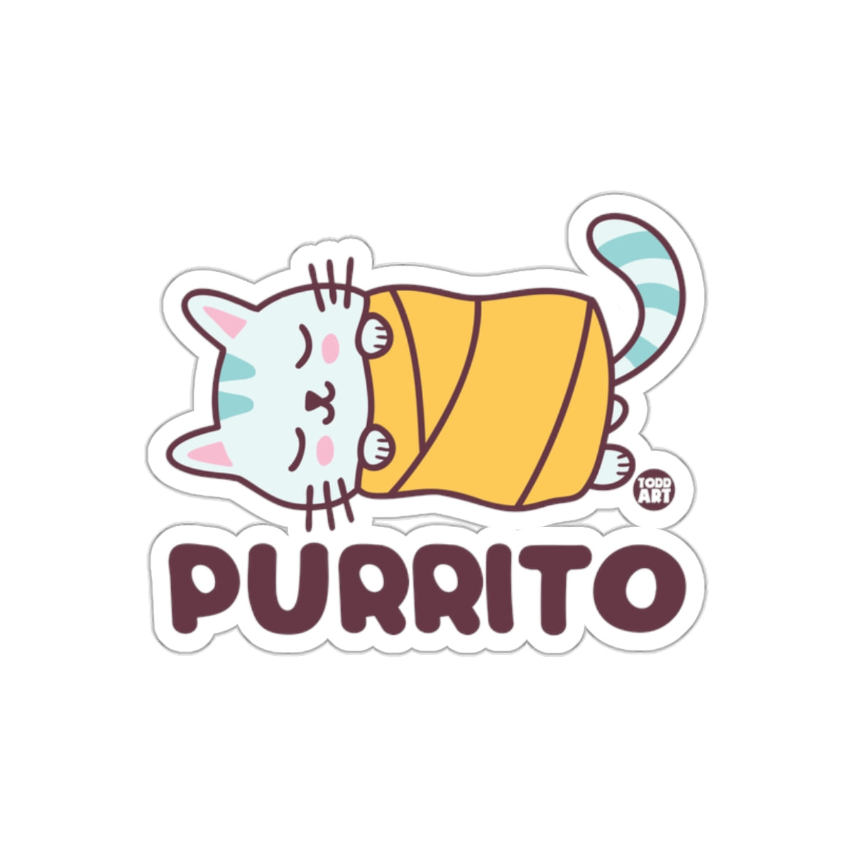 Cute Purrito Cat Wrapped in Burrito Sticker